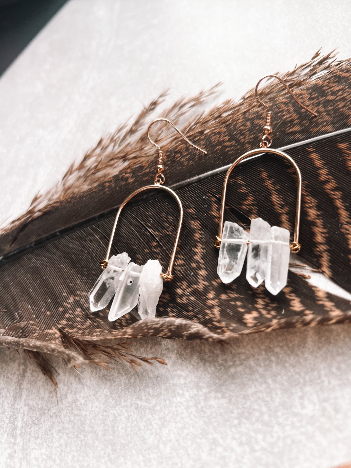 Boho Arched Earrings | Crystals