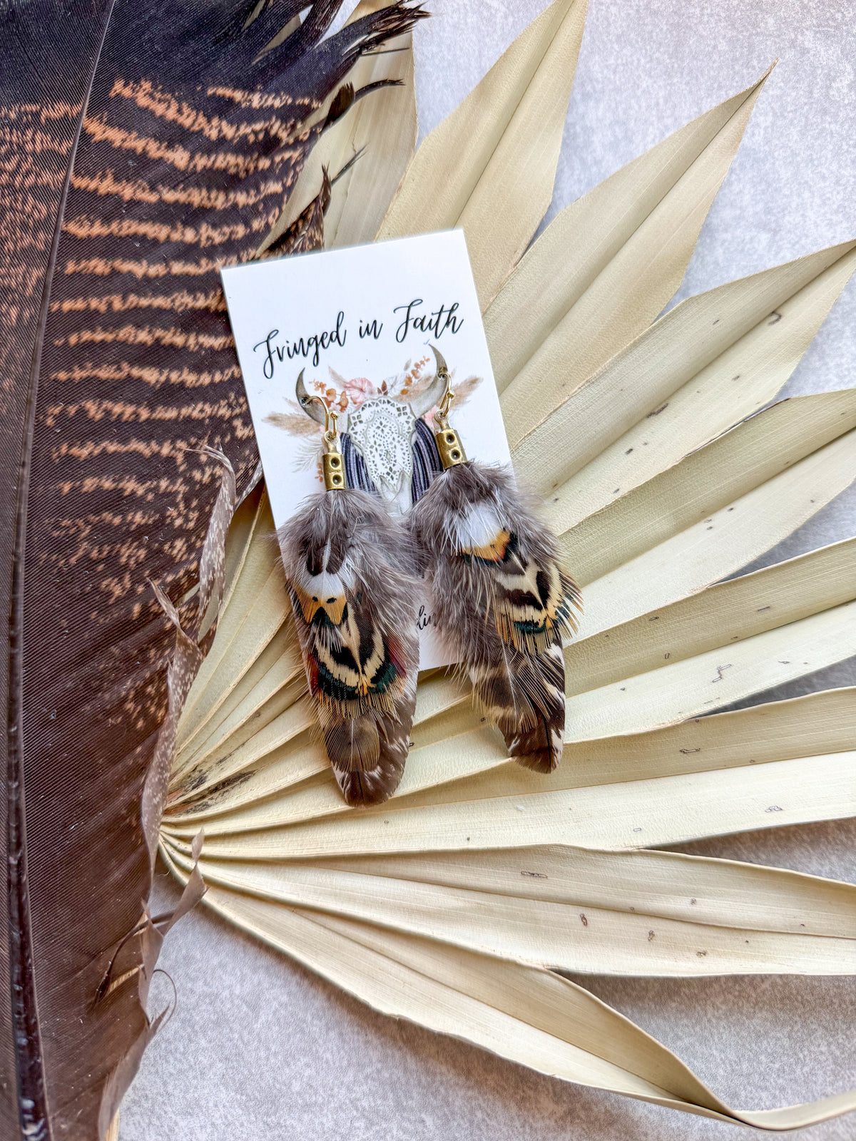 Turkey Feather Earrings