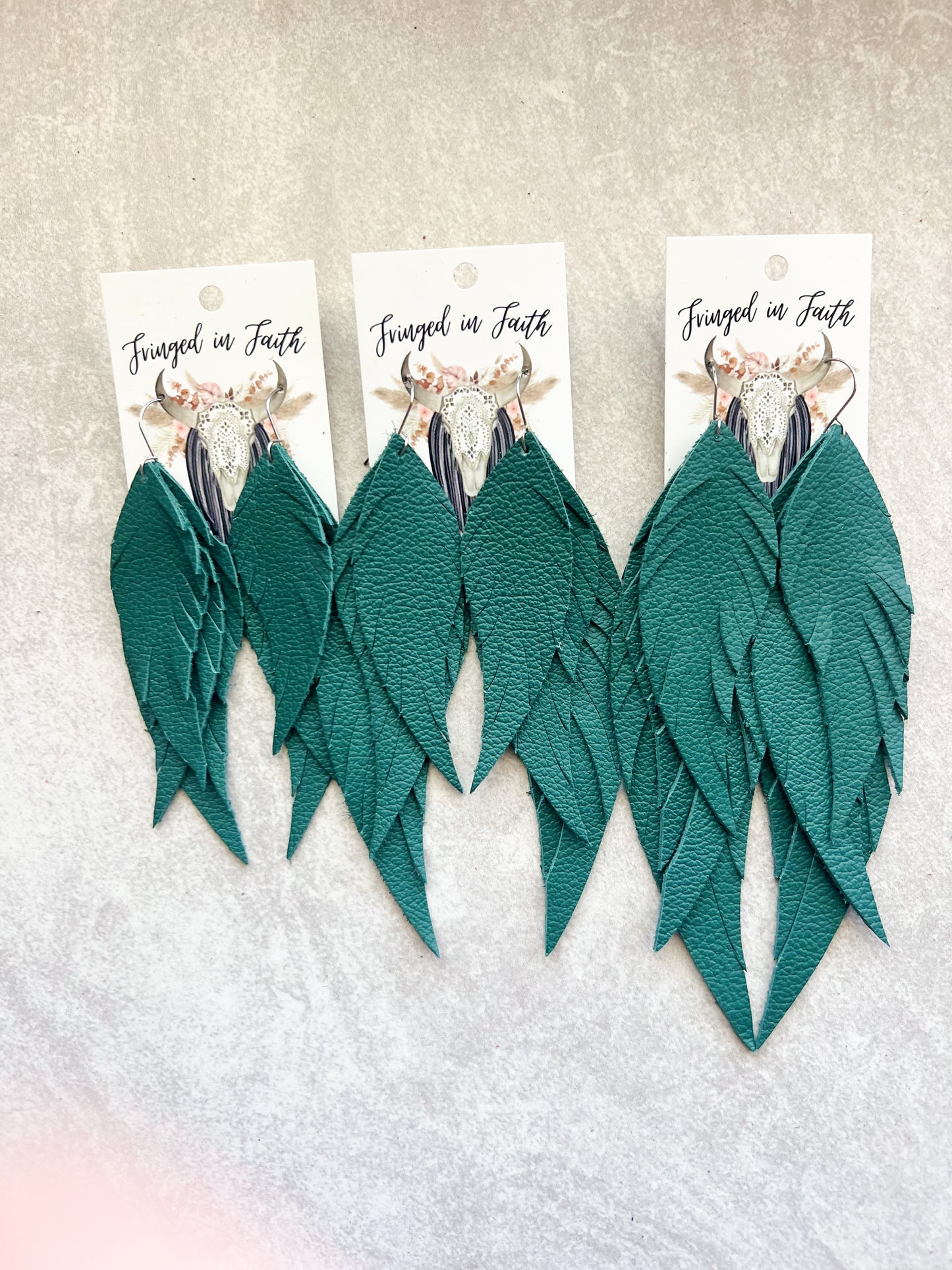 Dawson Fringe Feathers | Teal Green