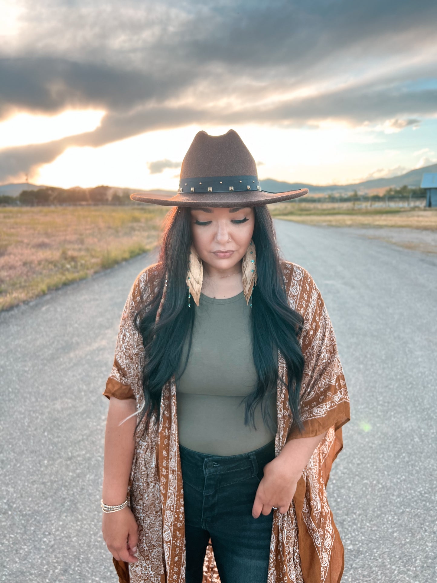 Leather Shoulder Duster | Metallic Gold