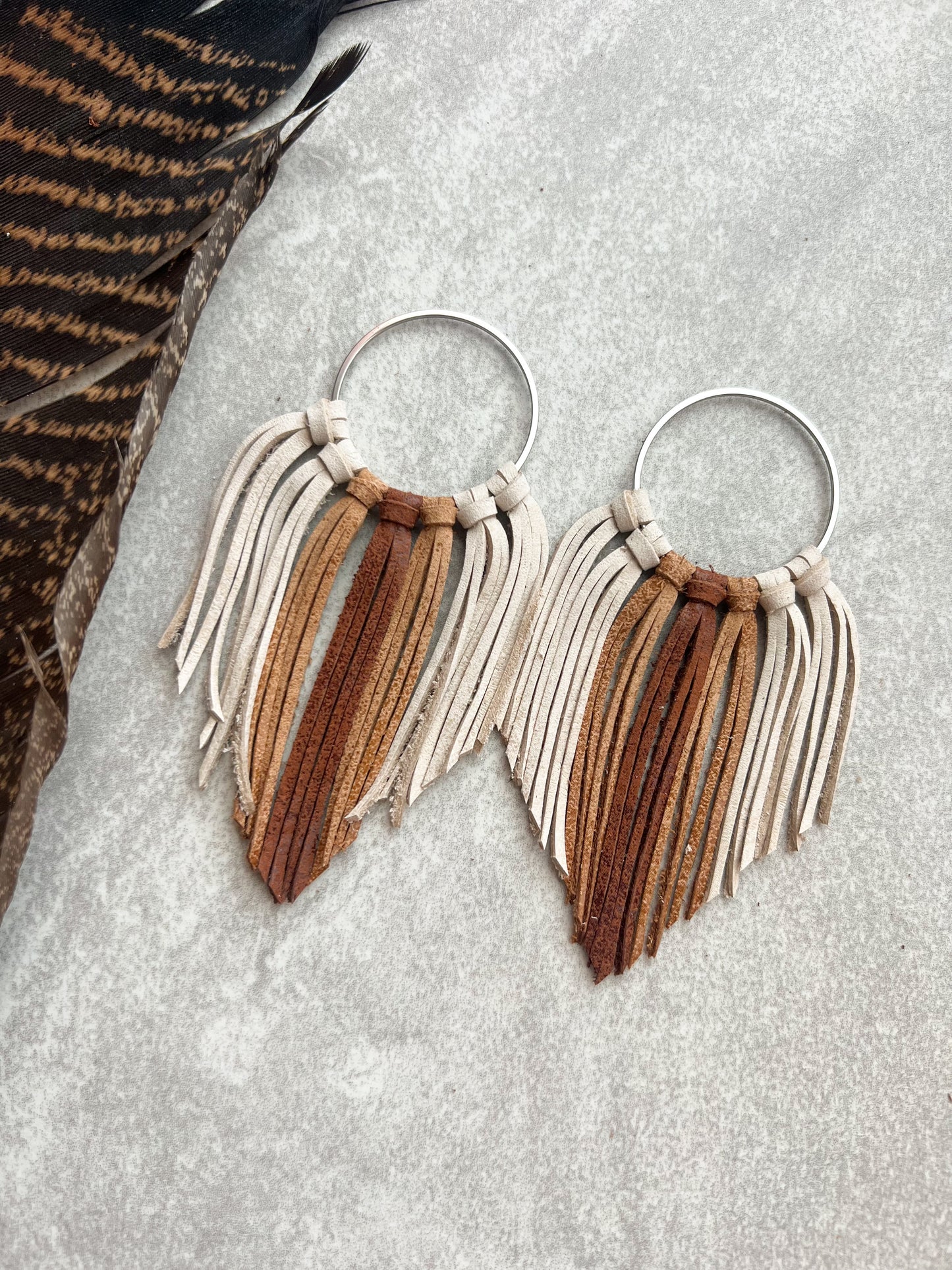 Boho Fringe Hoops Earrings