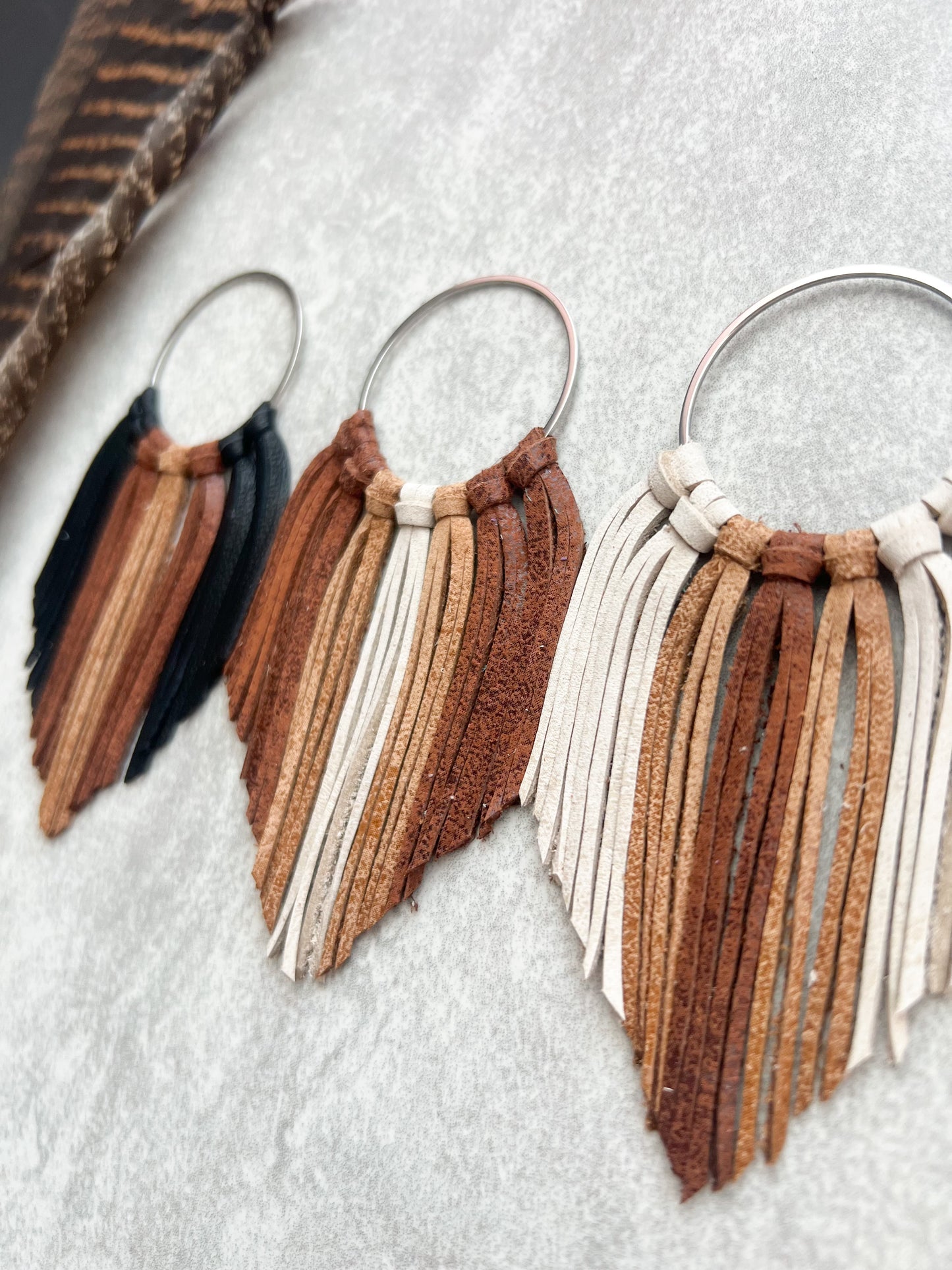 Boho Fringe Hoops Earrings
