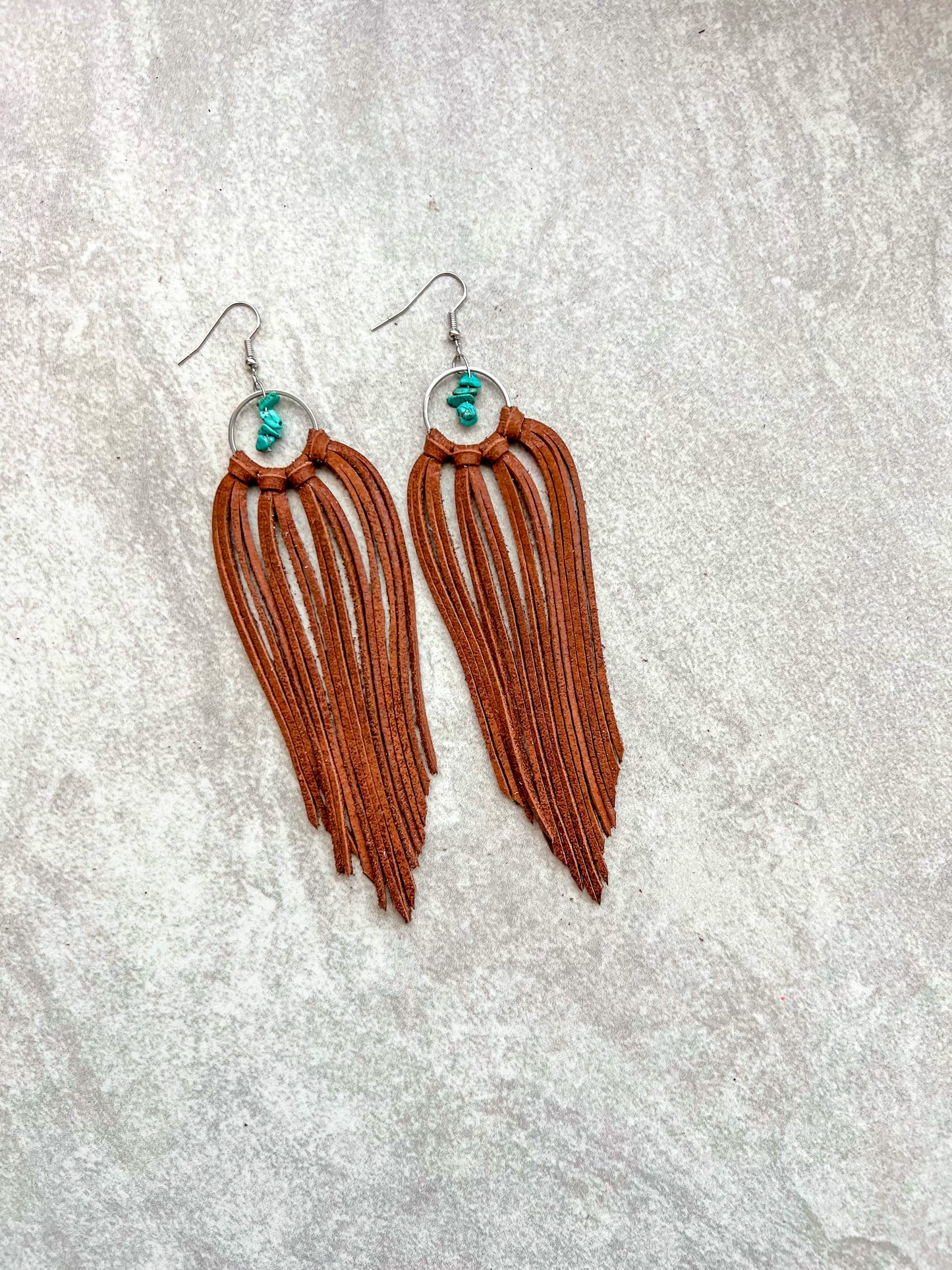 Bozeman Fringe Hoop w/ Turquoise Stone