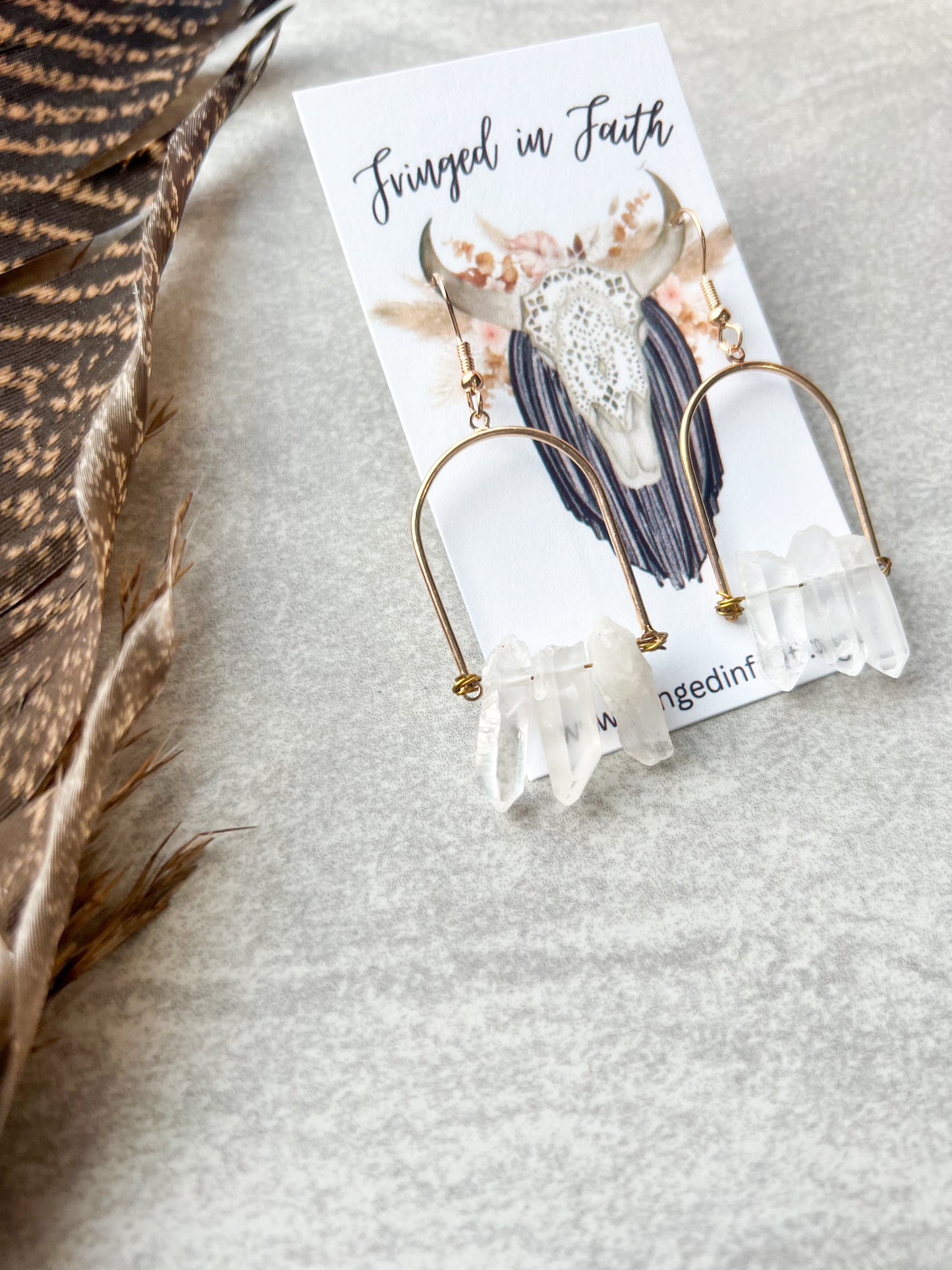Boho Arched Earrings | Crystals