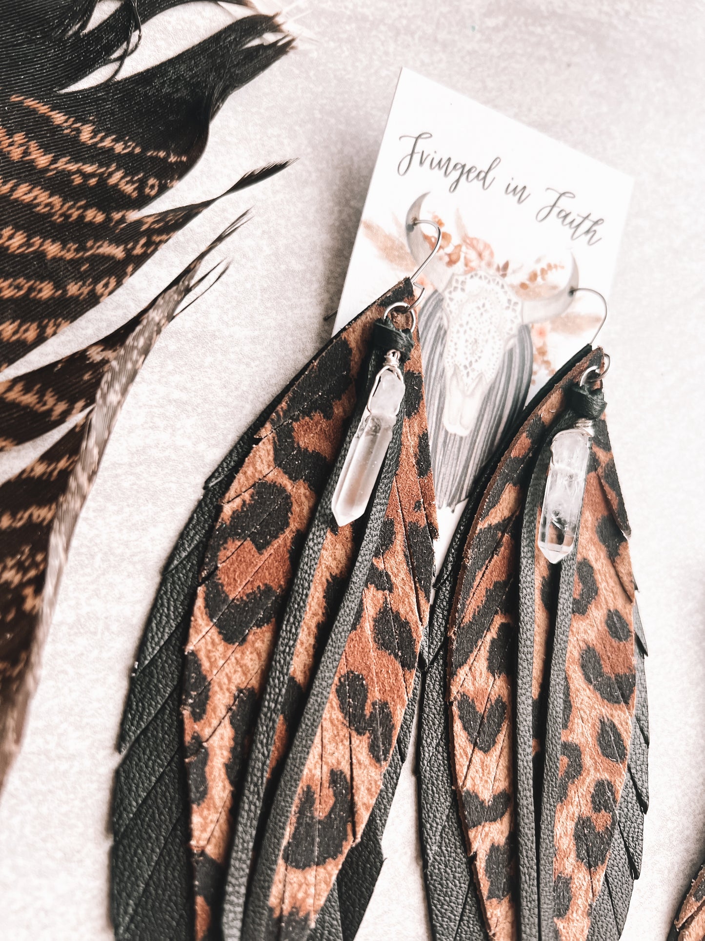 Boho Leopard Fringe Earrings