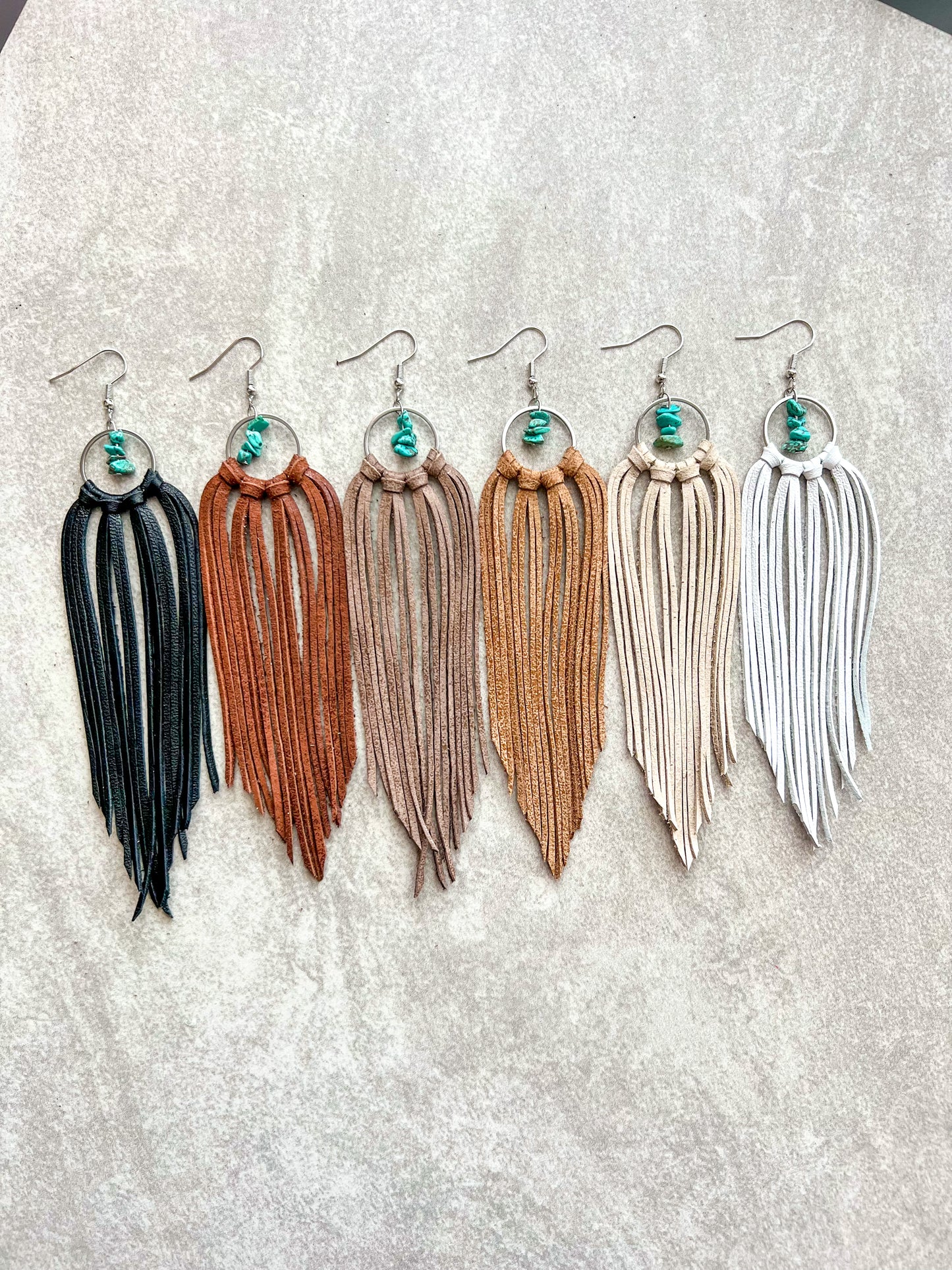 Bozeman Fringe Hoop w/ Turquoise Stone