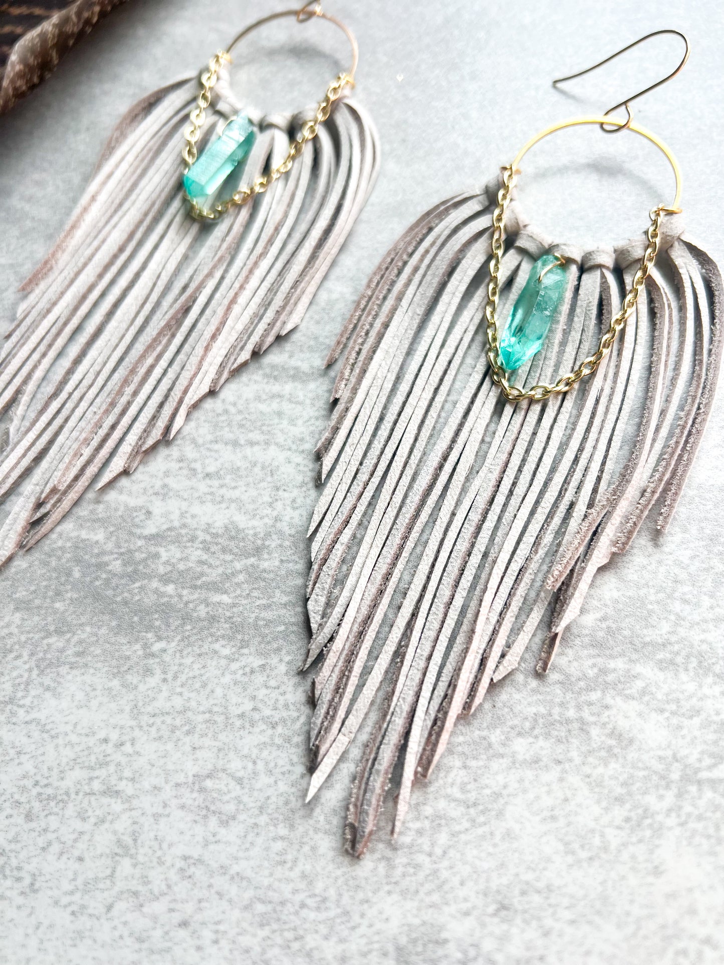 Crystal Fringe Hoops | Gold