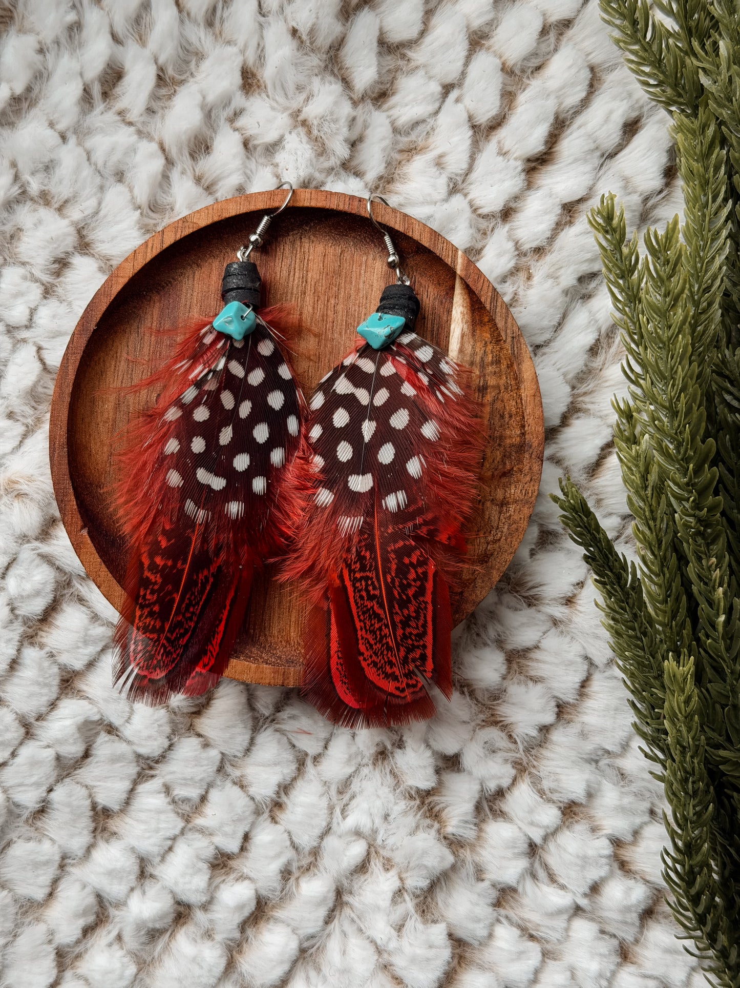 Holly Jolly Feather Earrings