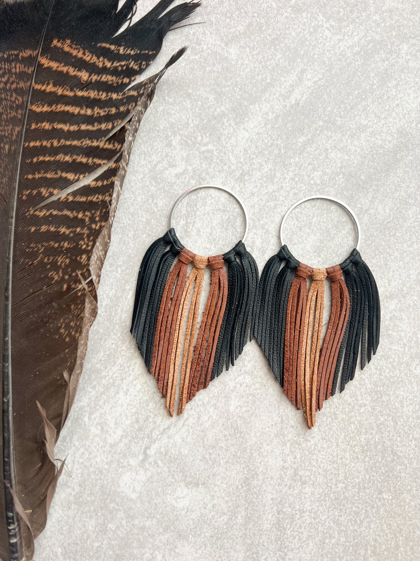 Boho Fringe Hoops Earrings