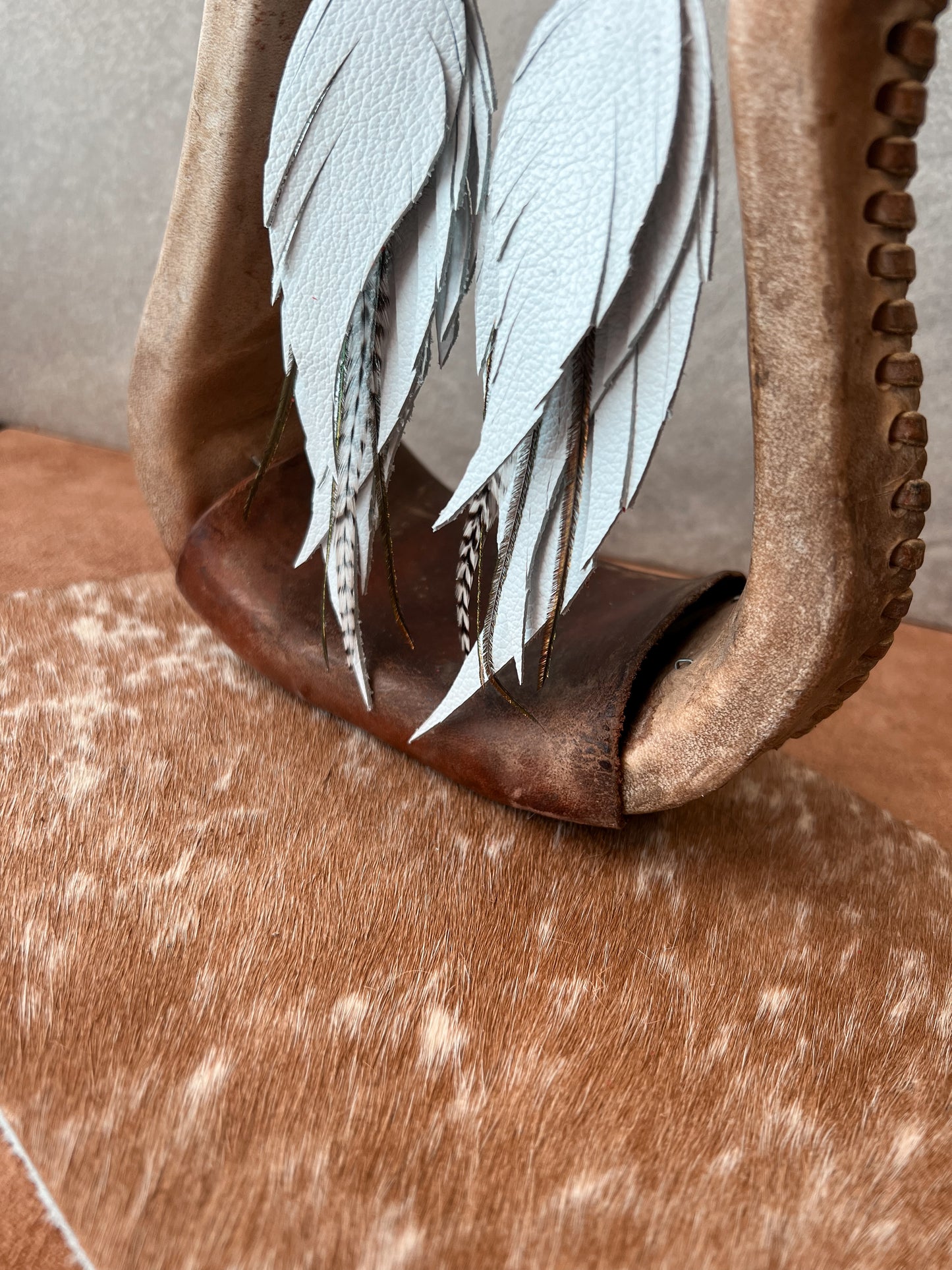 Dutton Fringe Feather Earrings | White