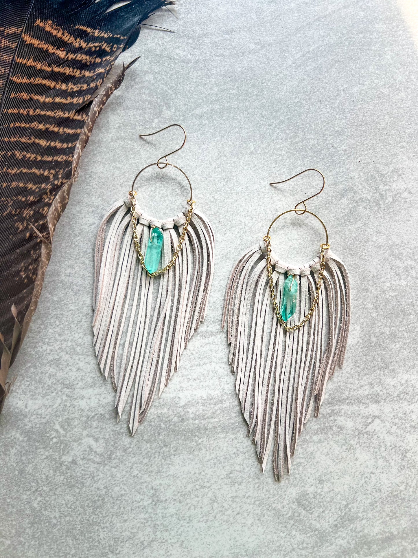 Crystal Fringe Hoops | Gold