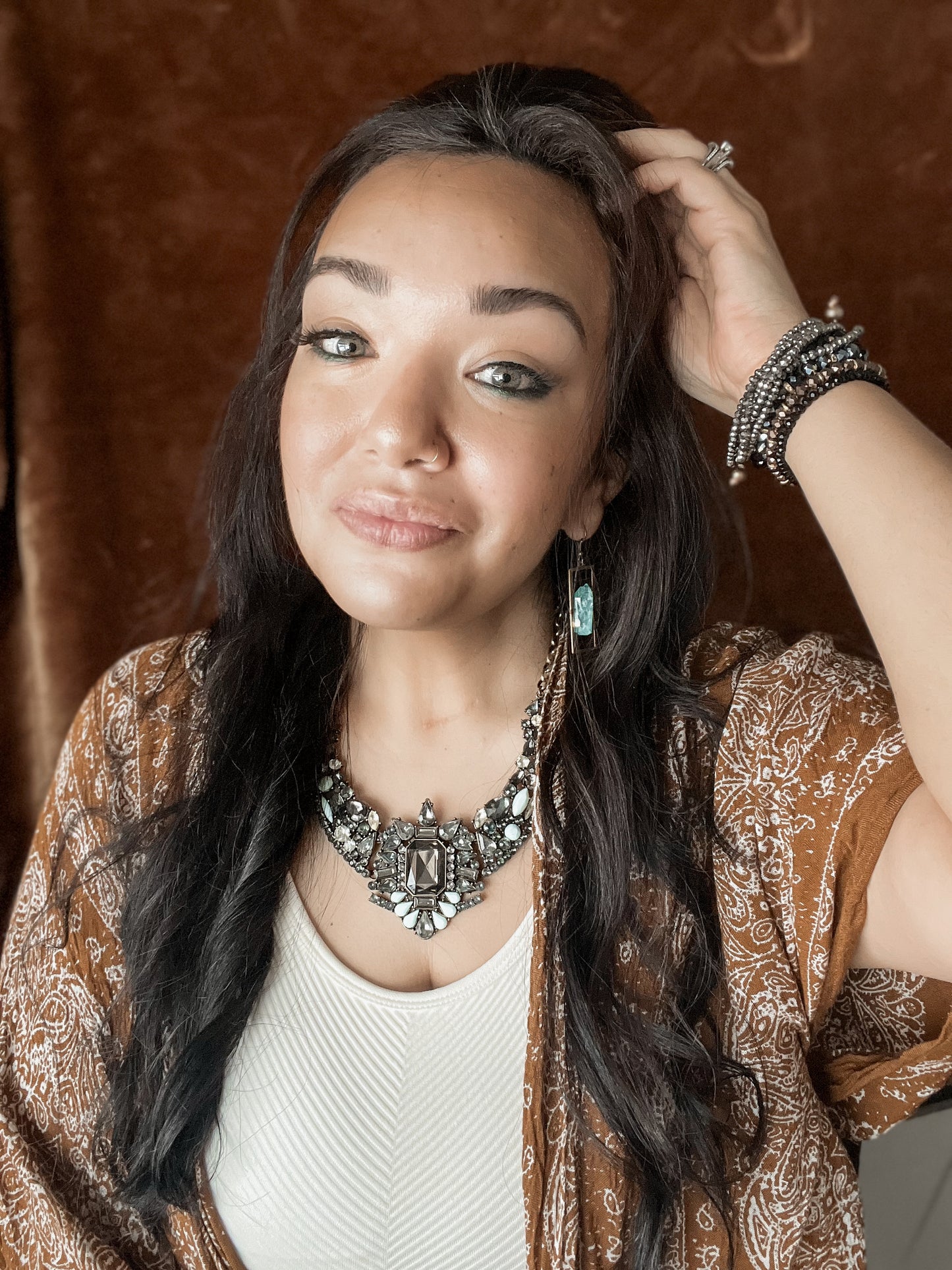 Boho Rectangle Earrings | Turquoise