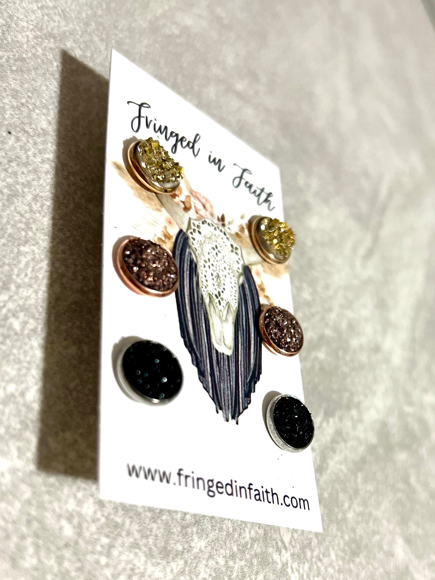 Druzy Stone Studs