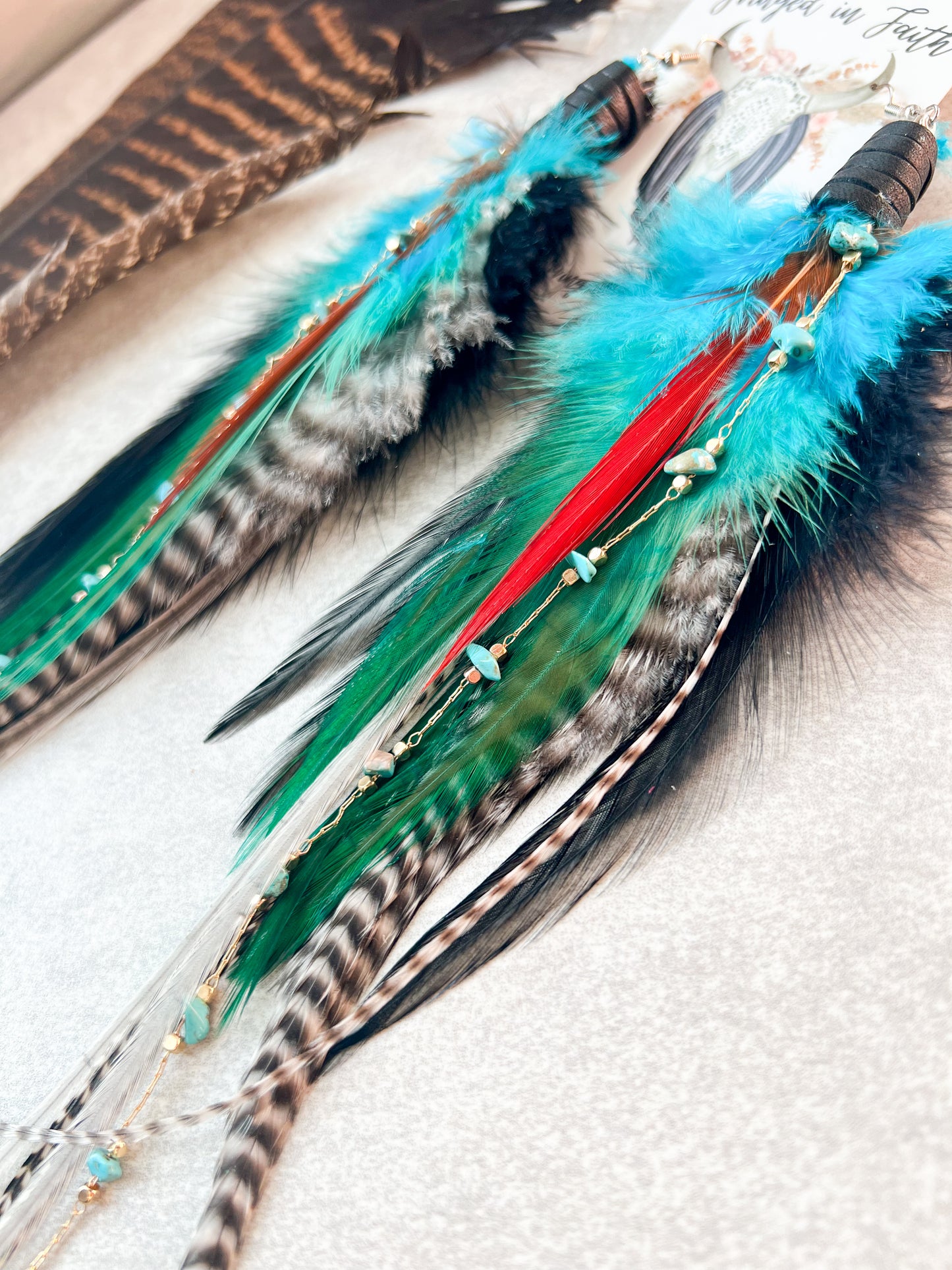 Dark Beauty Feather Earrings