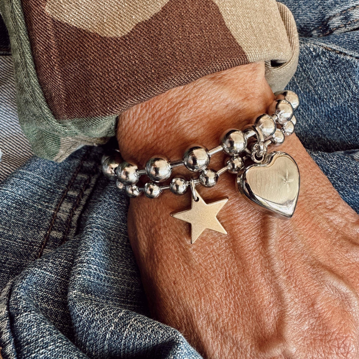 Brass Star Charm Bracelet