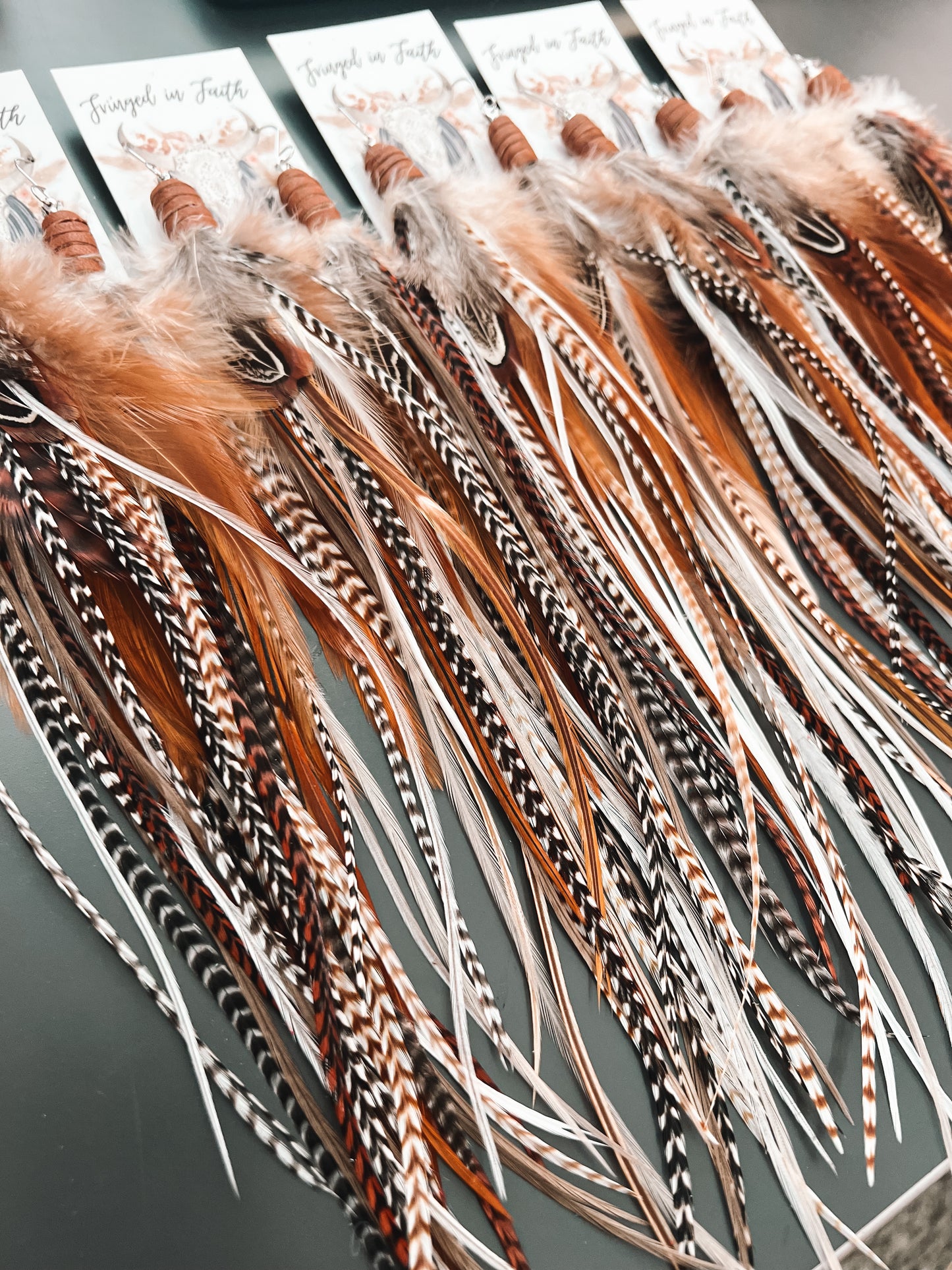 Boho Feather Statement Earrings