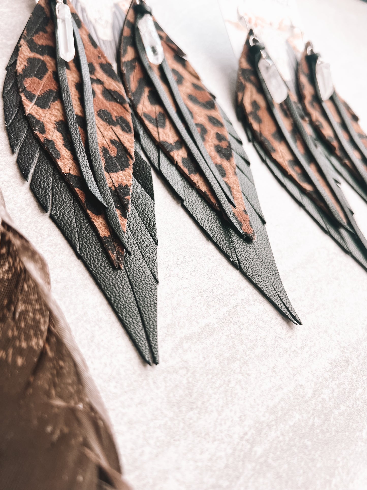 Boho Leopard Fringe Earrings