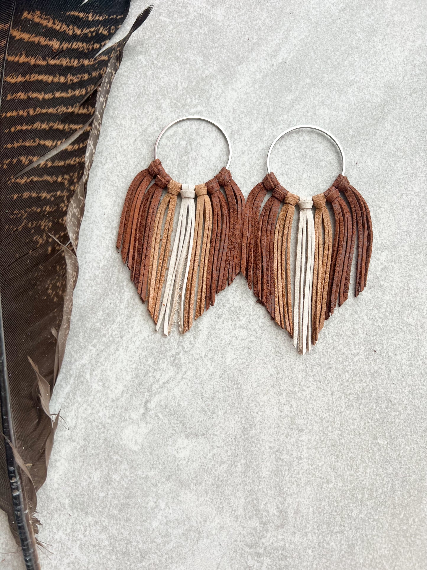 Boho Fringe Hoops Earrings