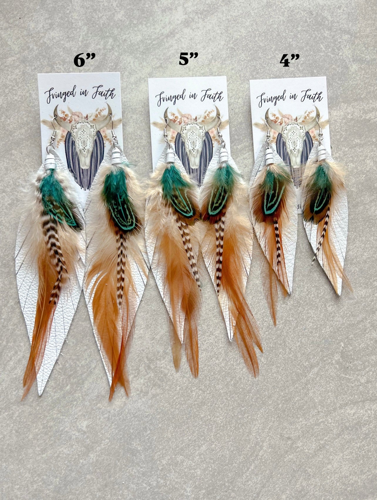 Kalispell Fringe Feathers | White