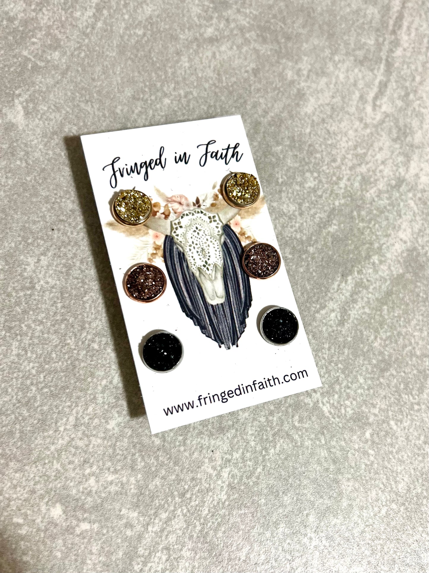 Druzy Stone Studs