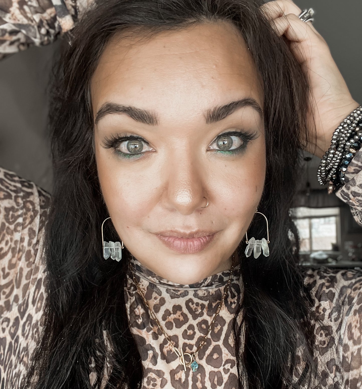 Boho Arched Earrings | Crystals