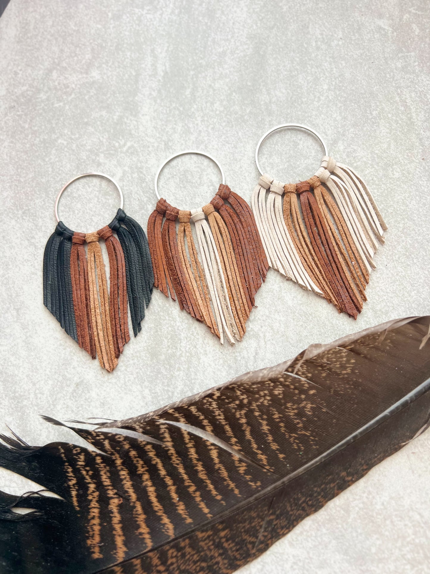 Boho Fringe Hoops Earrings