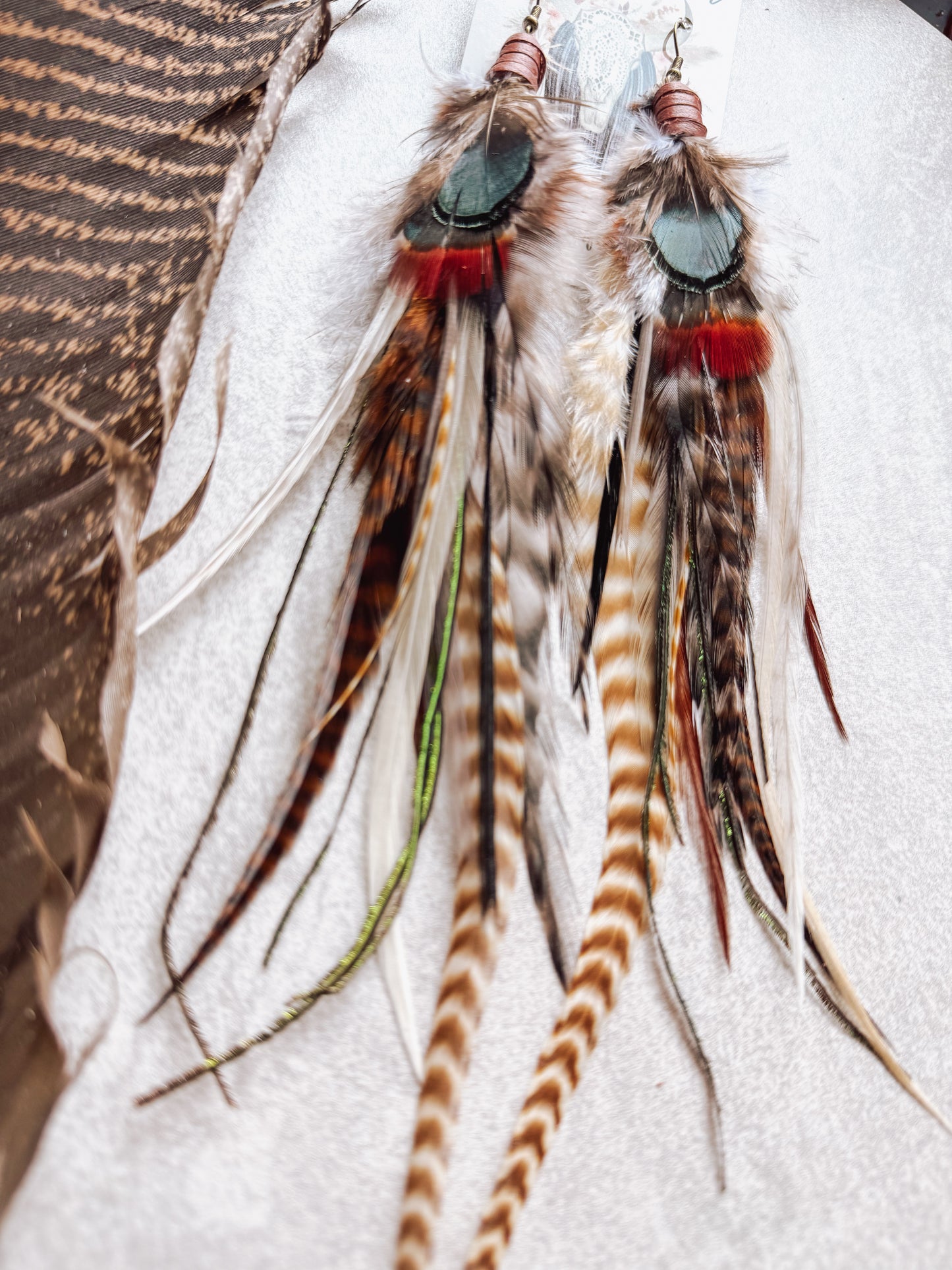 Brown Feather Earrings