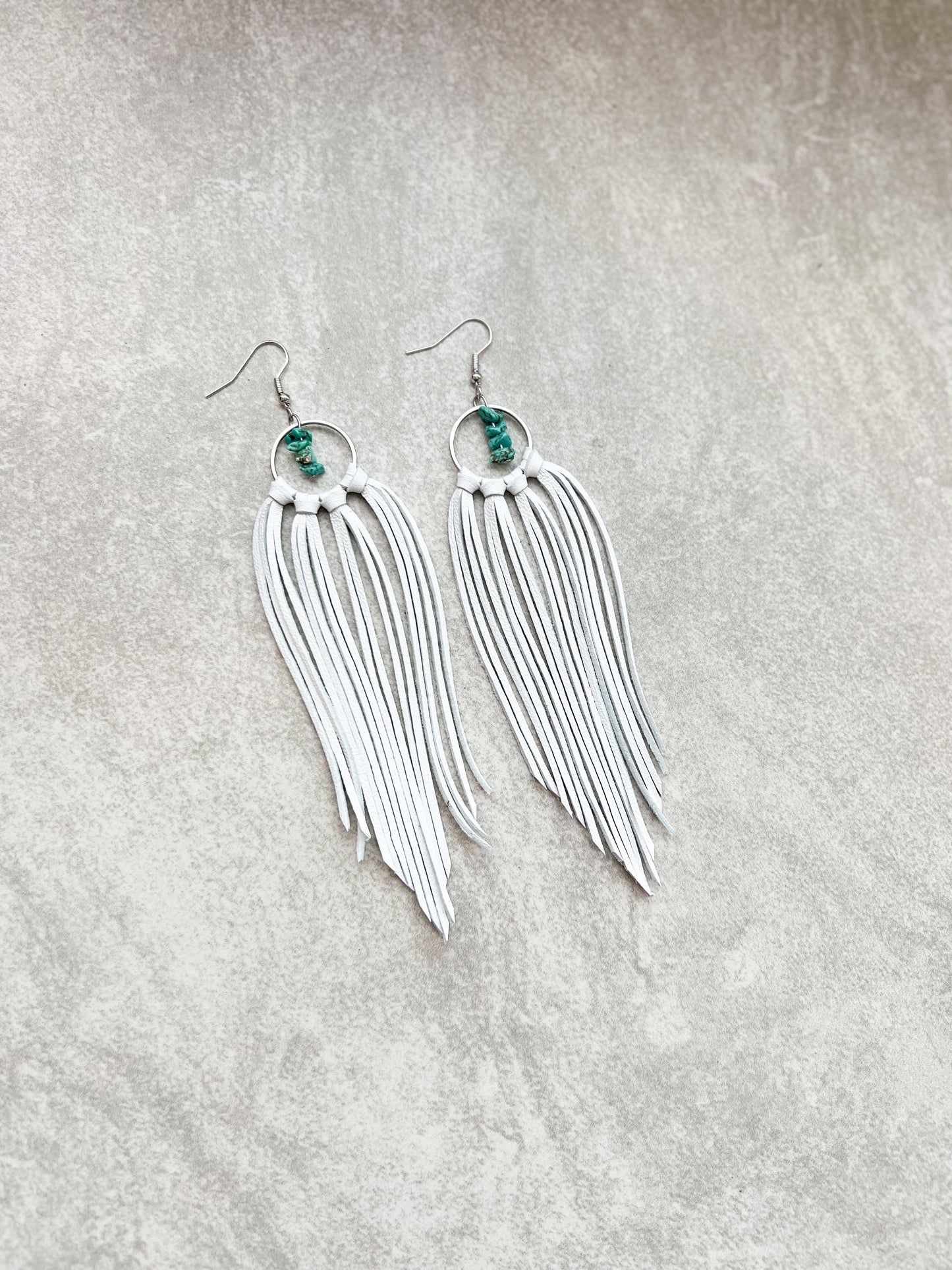 Bozeman Fringe Hoop w/ Turquoise Stone