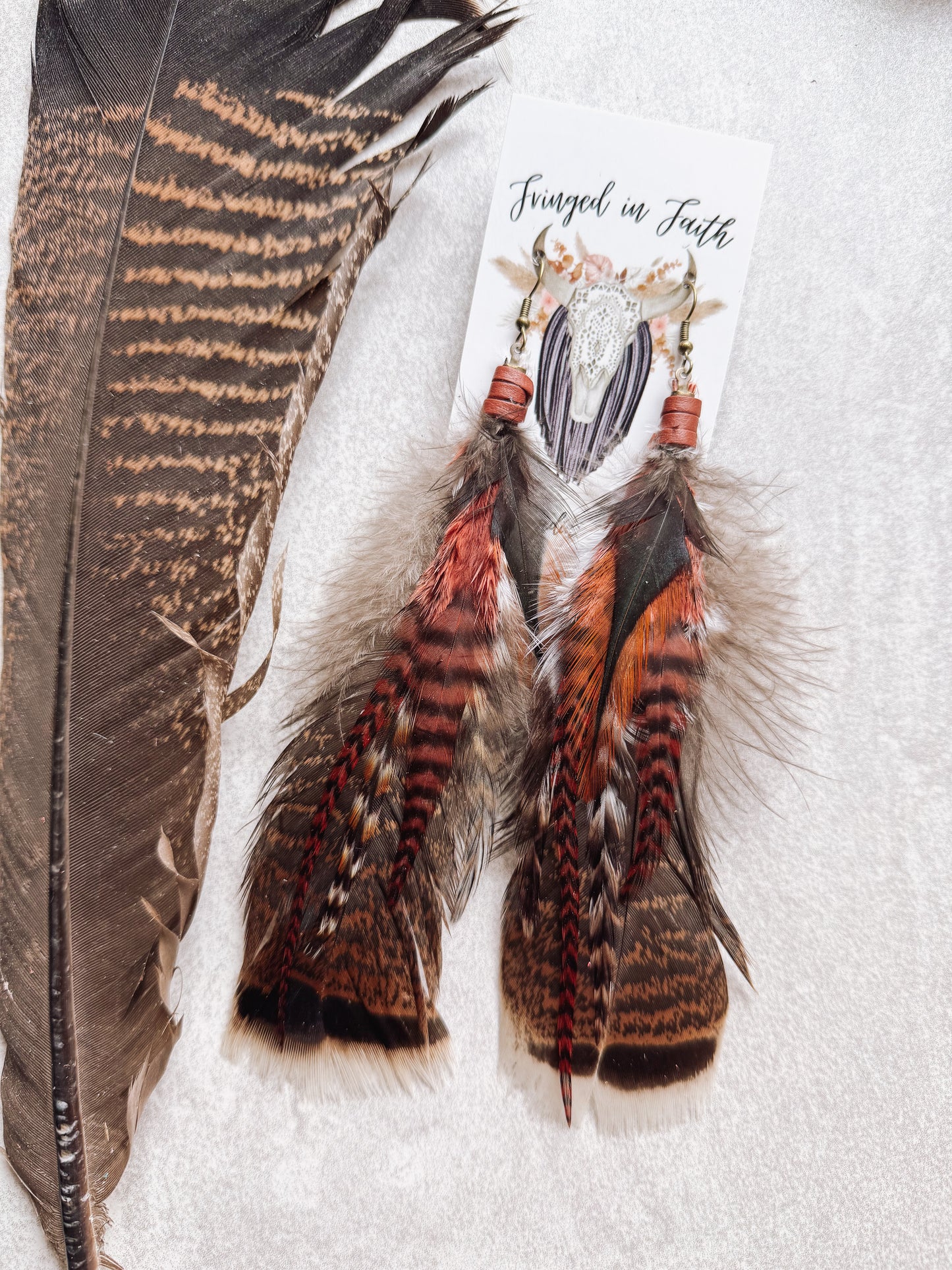 Turkey Feather Earrings
