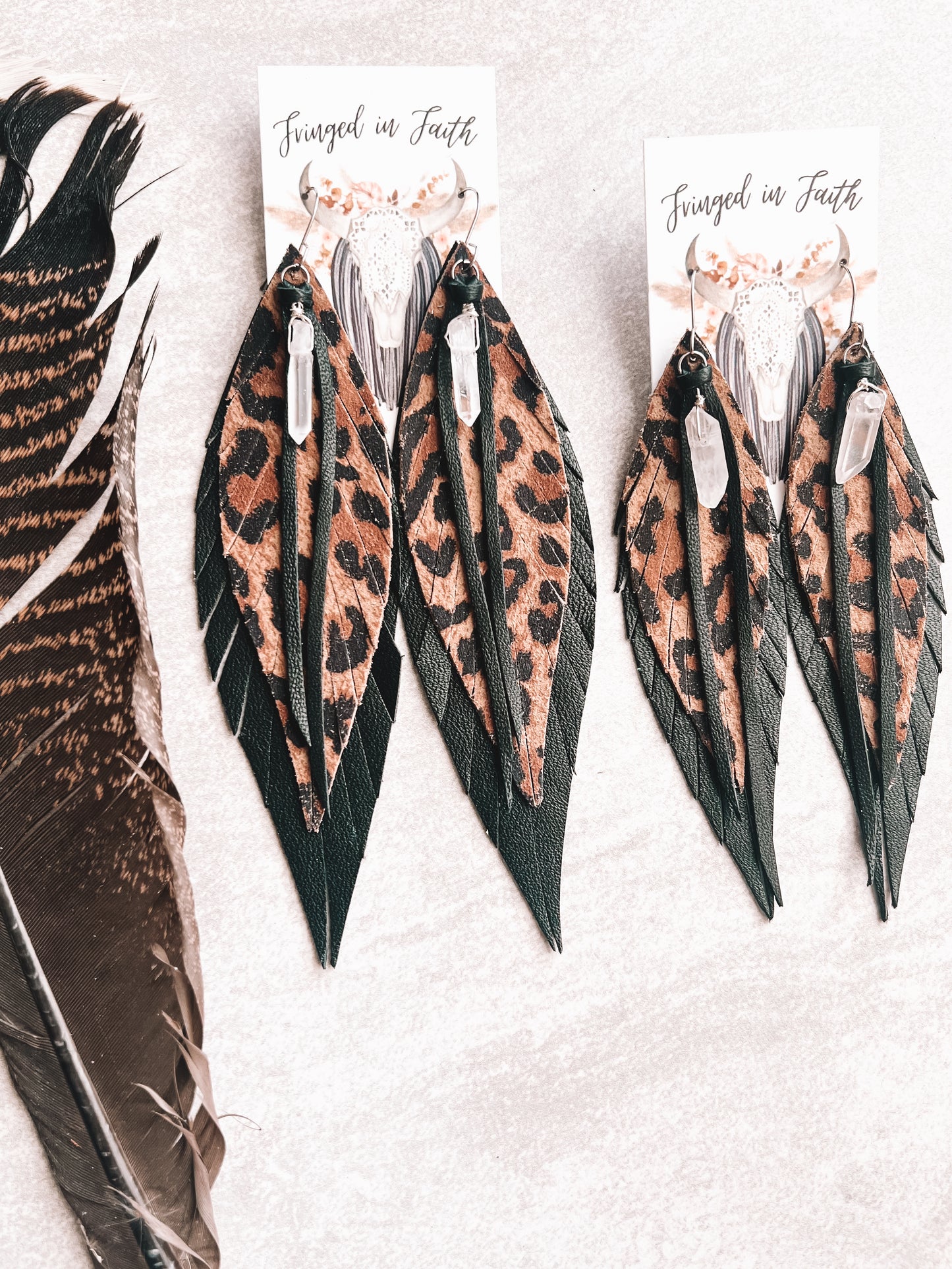 Boho Leopard Fringe Earrings