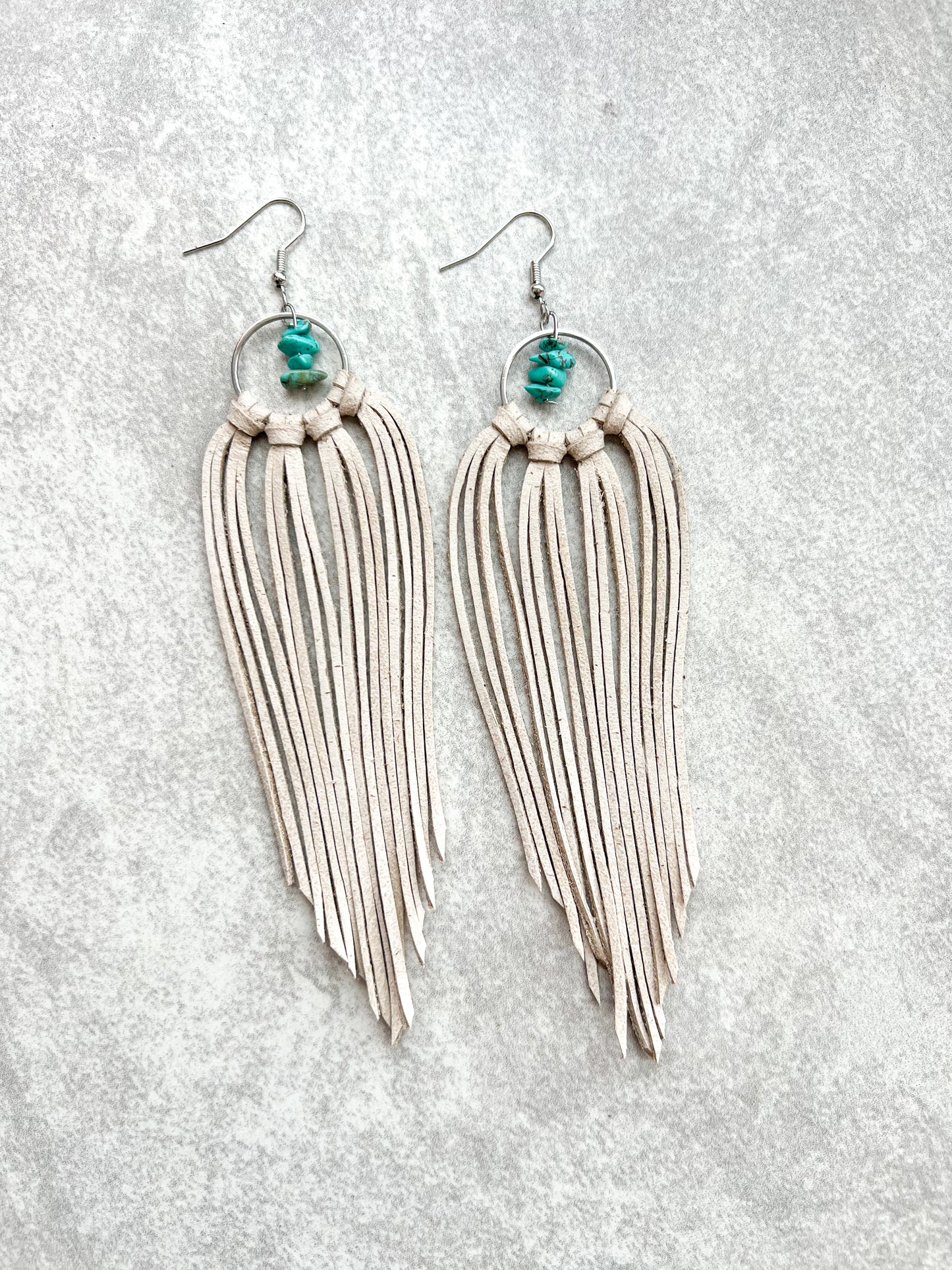 Bozeman Fringe Hoop w/ Turquoise Stone