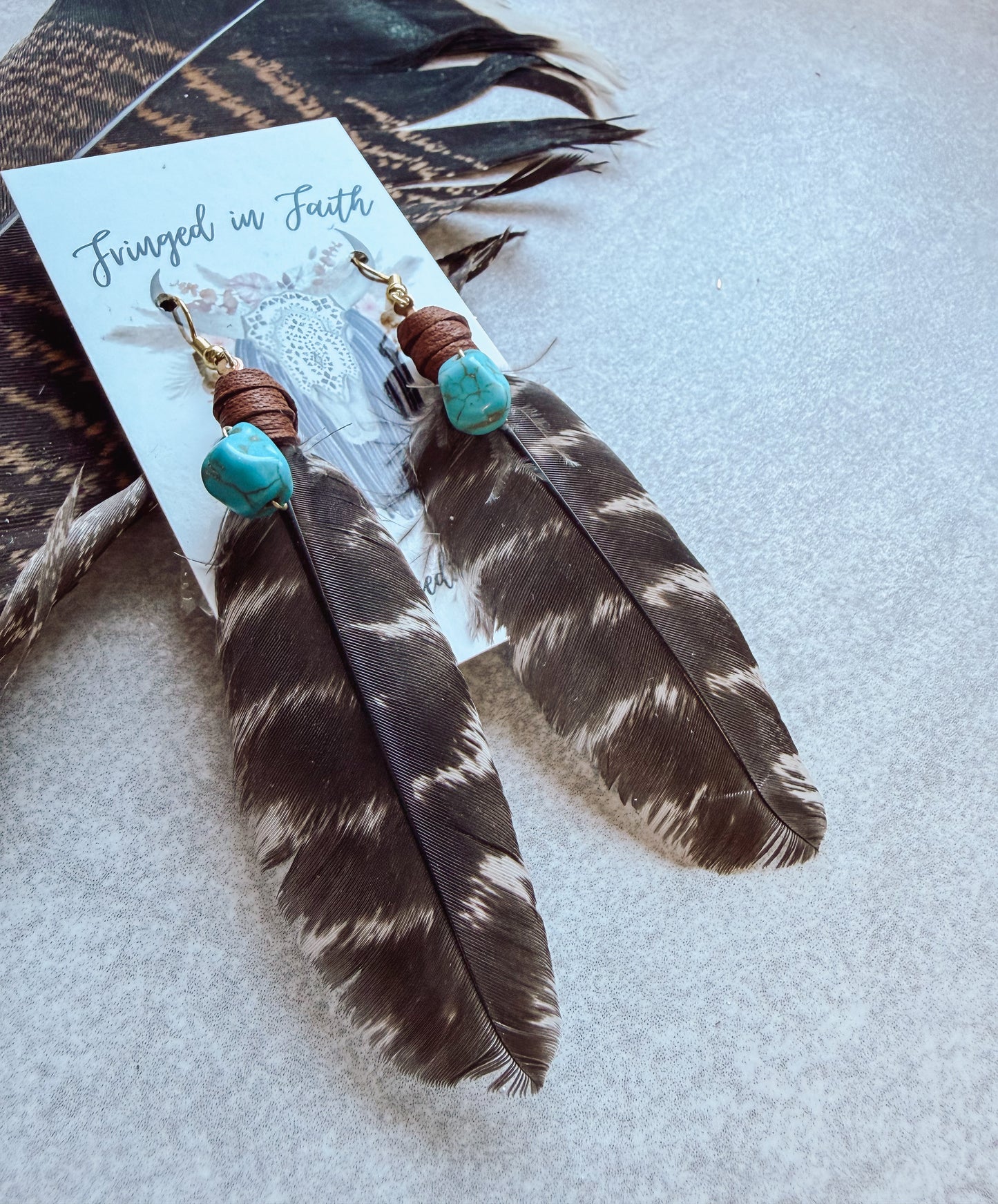 Turkey Feather Earrings