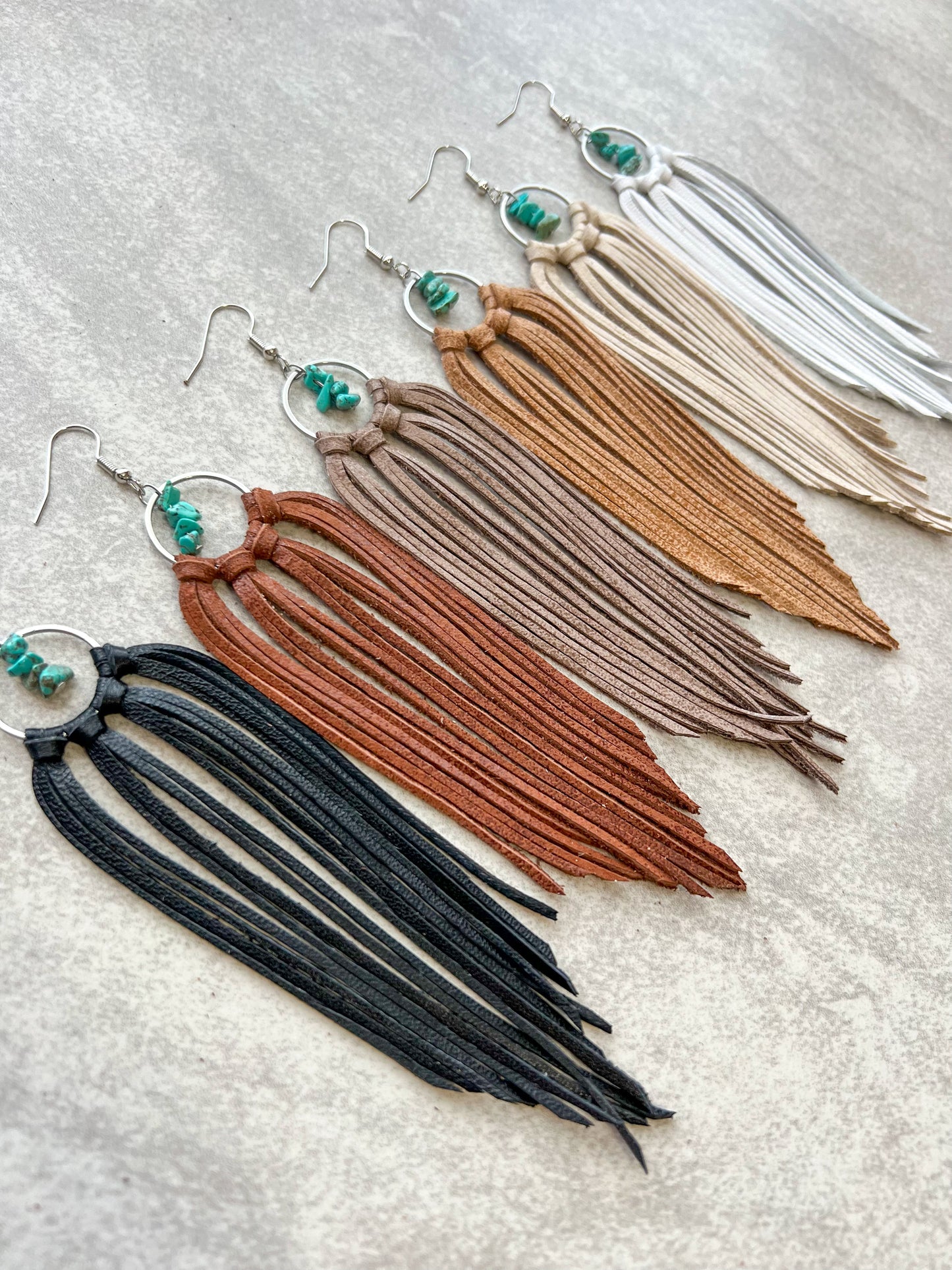 Bozeman Fringe Hoop w/ Turquoise Stone