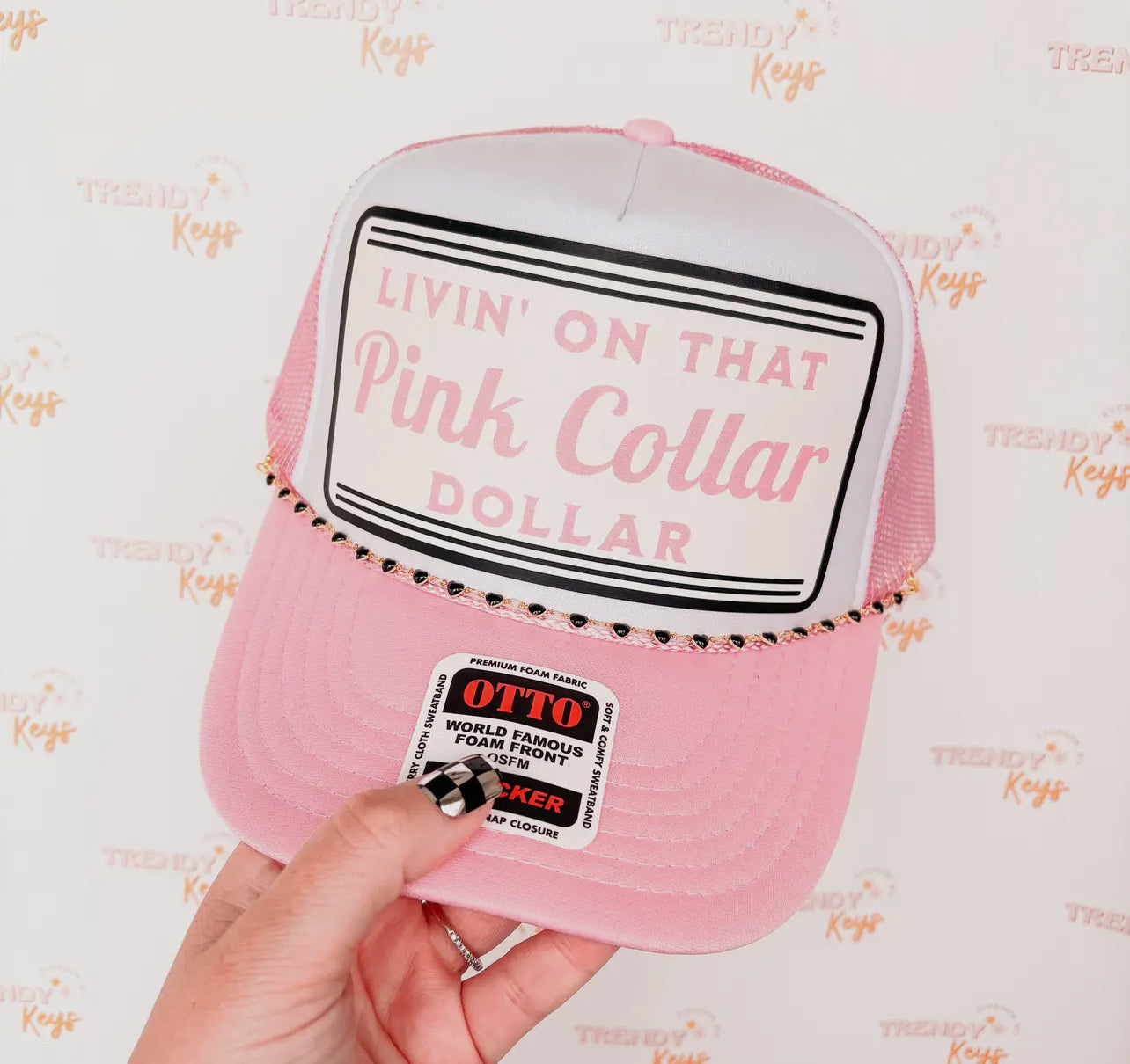 Pink Collar Dollar Trucker Hat