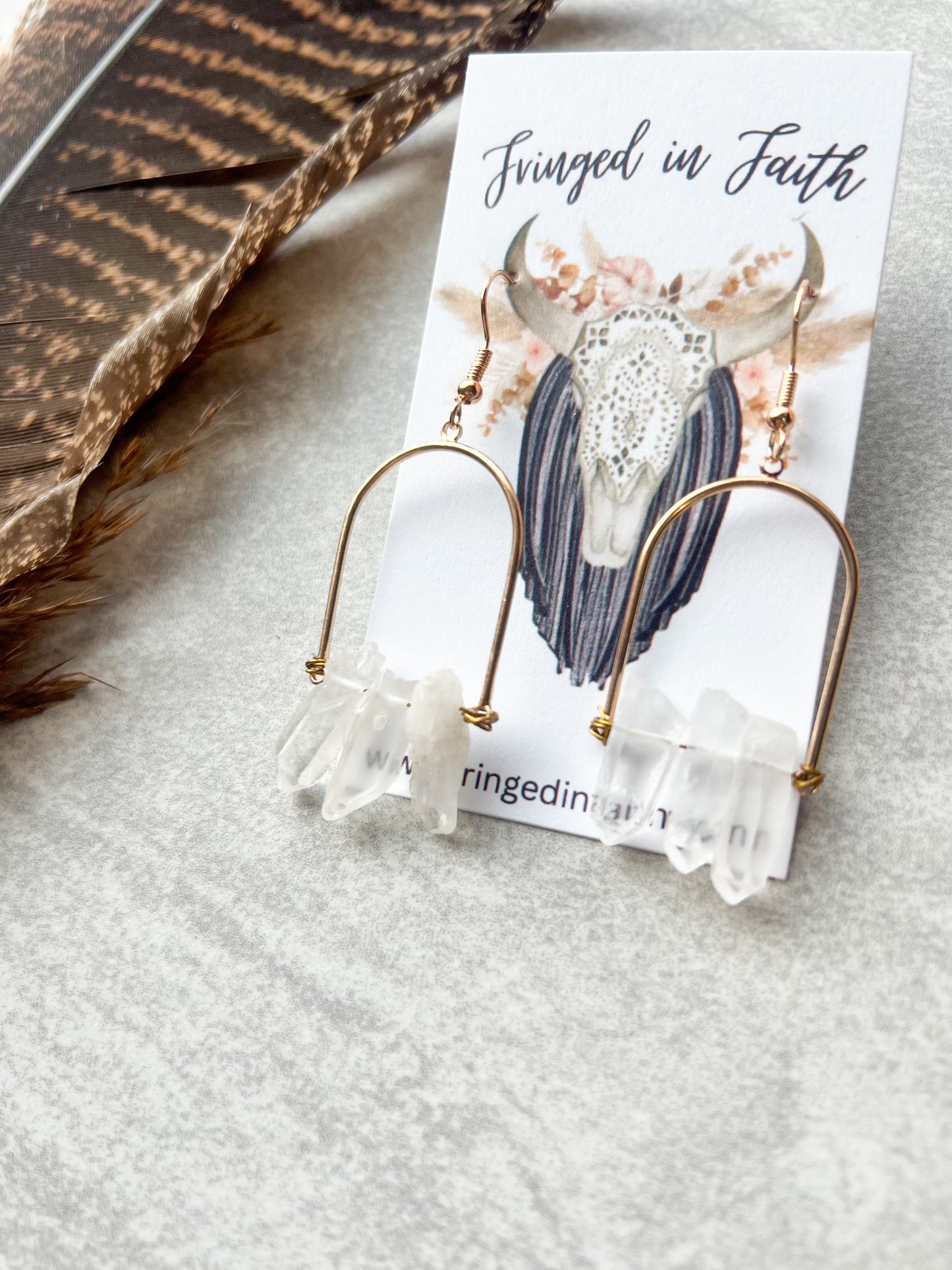 Boho Arched Earrings | Crystals