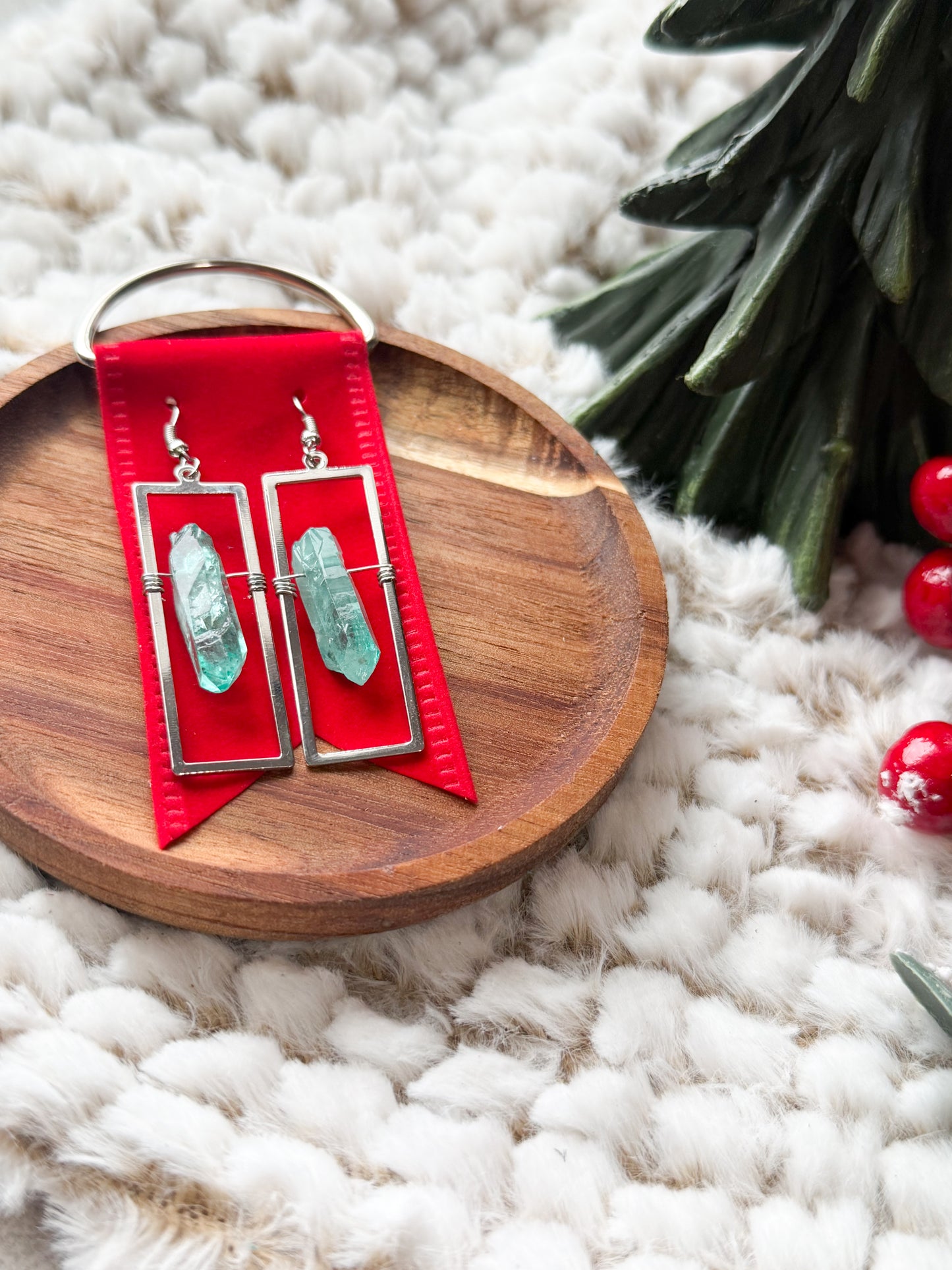 Silent Night Crystal Earrings | Turquoise Crystal