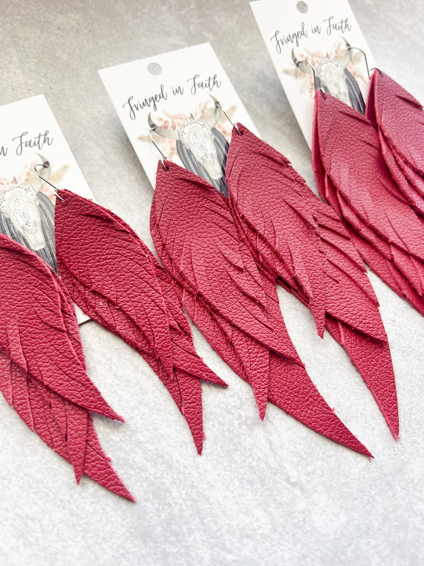Dawson Fringe Feathers | Red