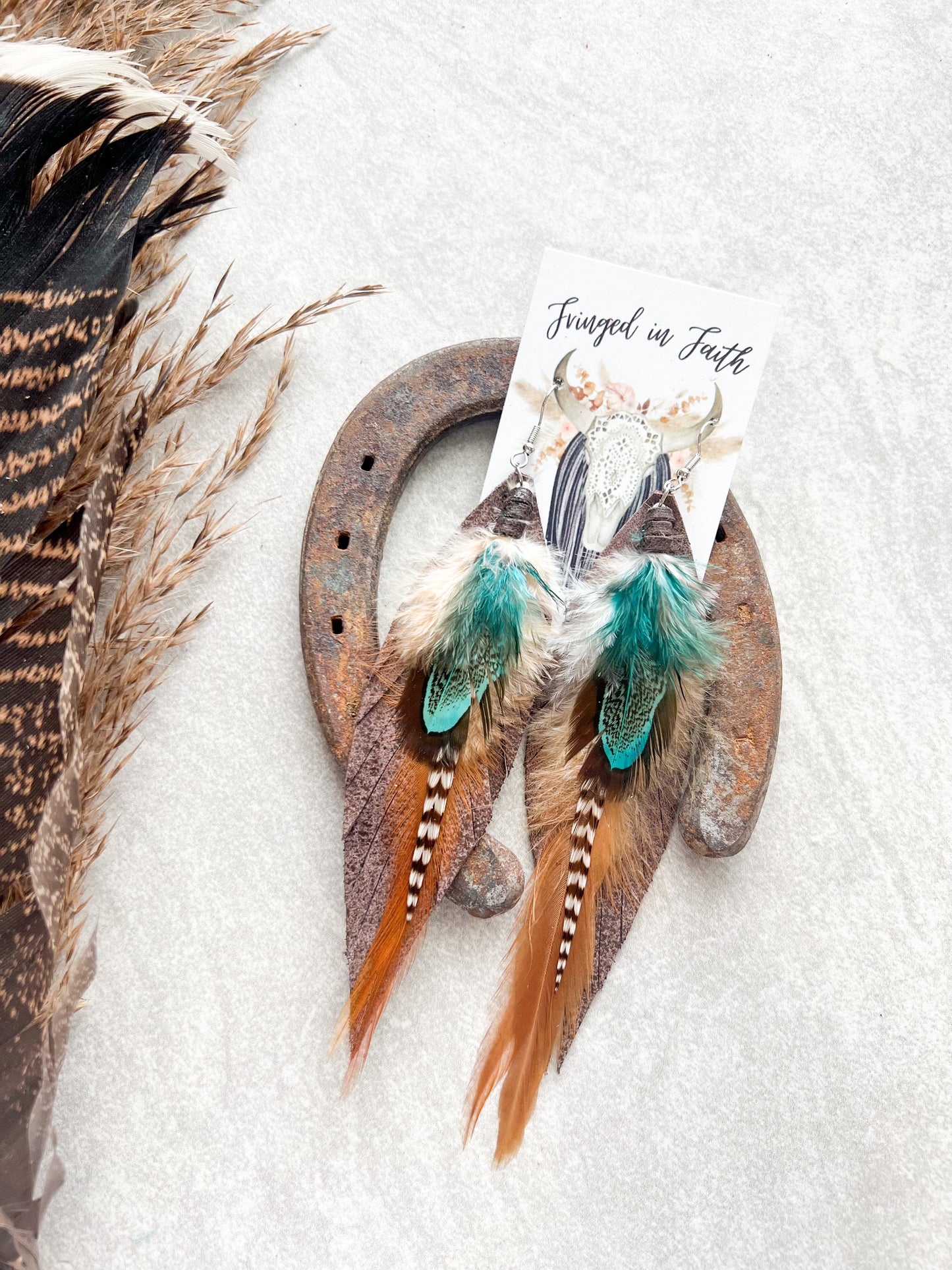 Kalispell Fringe Feathers | Brown