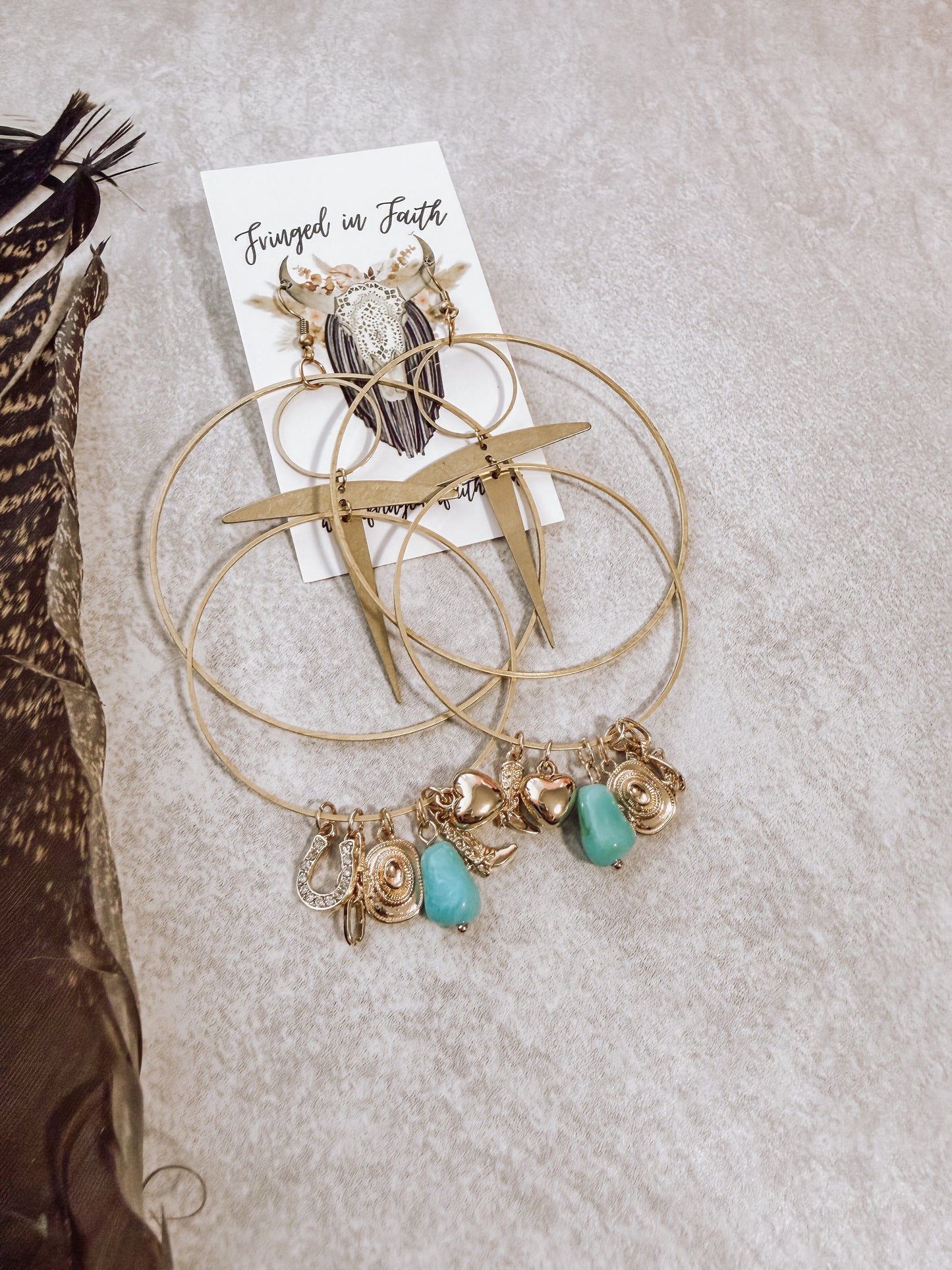 Whimsical Hoops | Turquoise Cowgirl