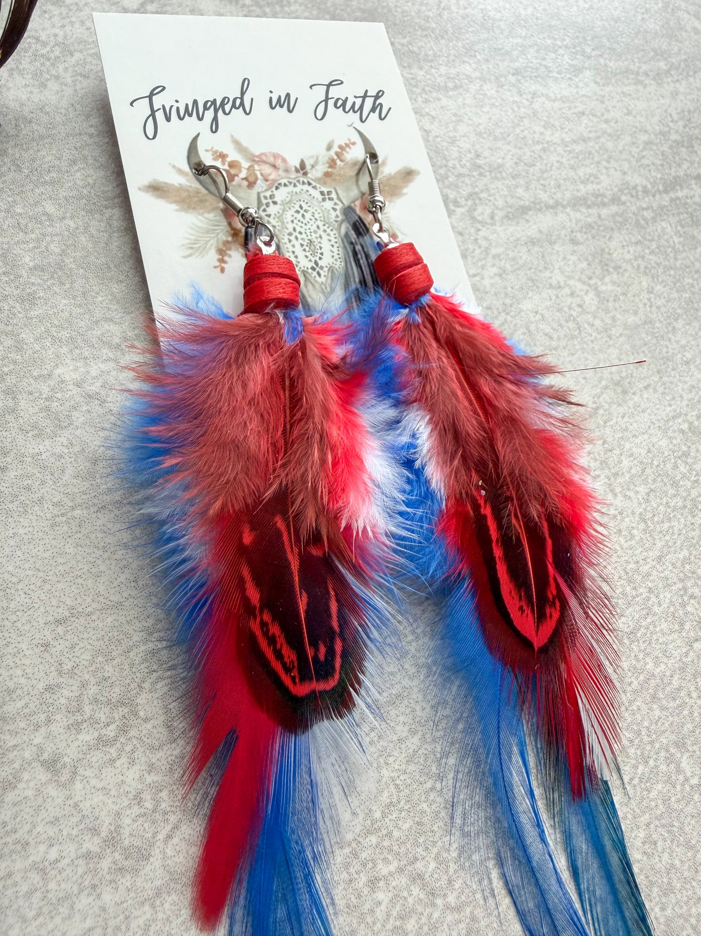 Red White & Blue Feathers