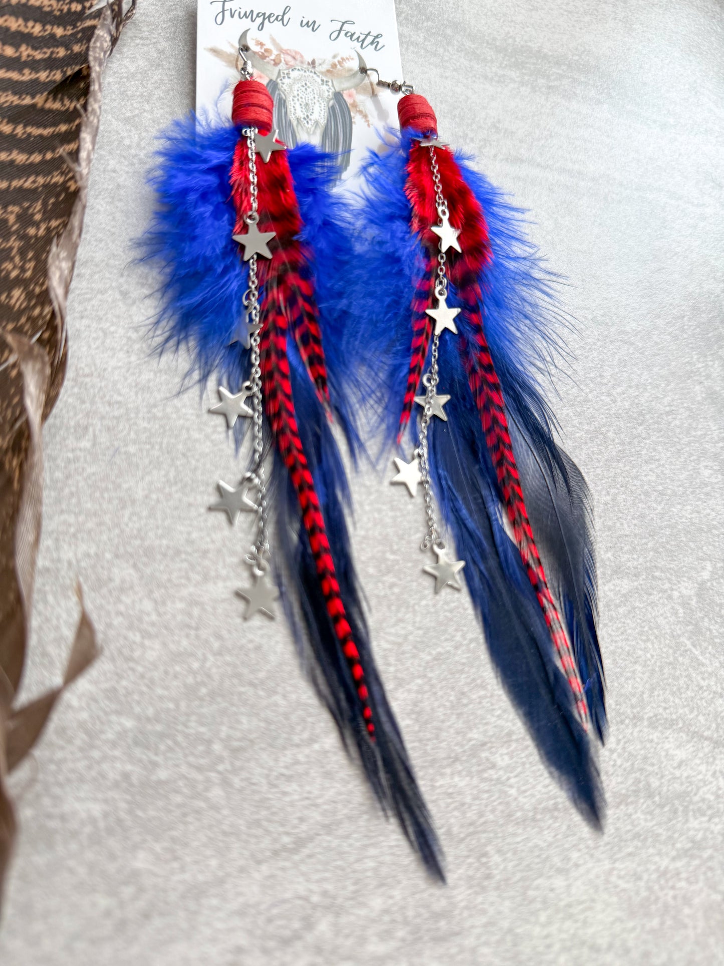 Red White & Blue Feathers