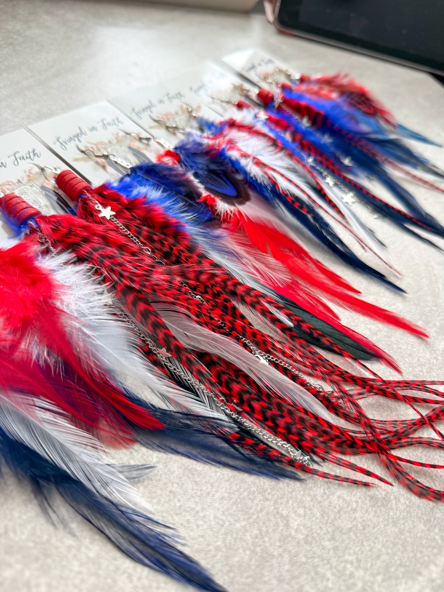 Red White & Blue Feathers
