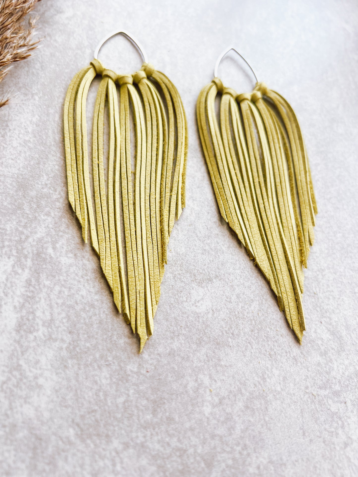 Teardrop Fringe Hoops | Yellow