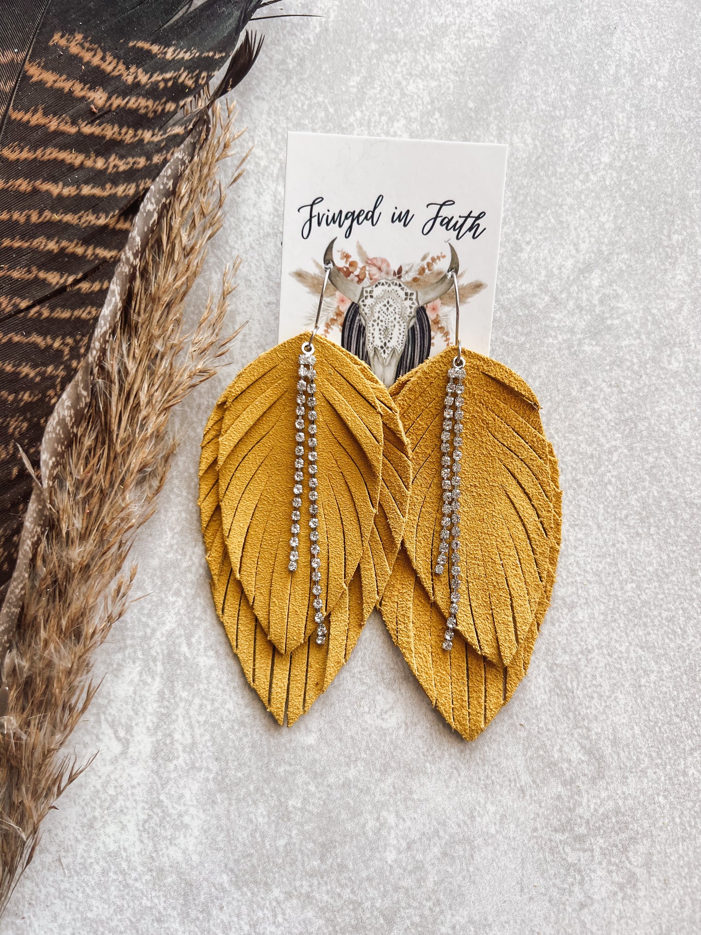 Mustard Fringe Earrings