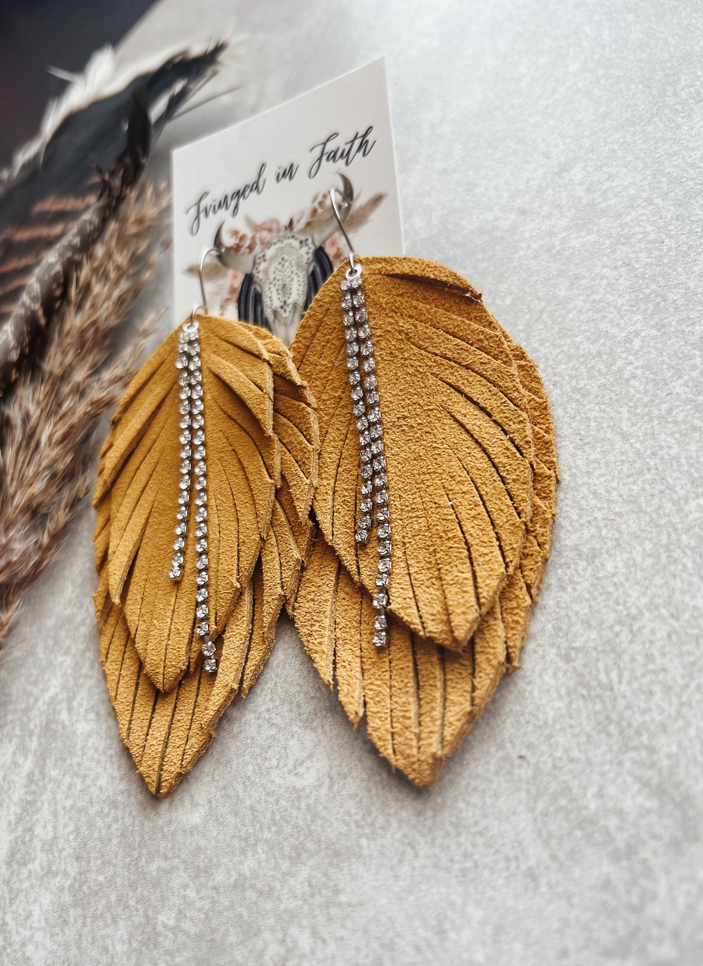 Mustard Fringe Earrings