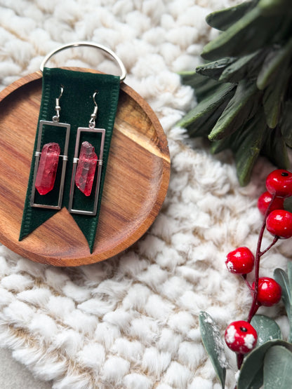 Silent Night Crystal Earrings | Red Crystal