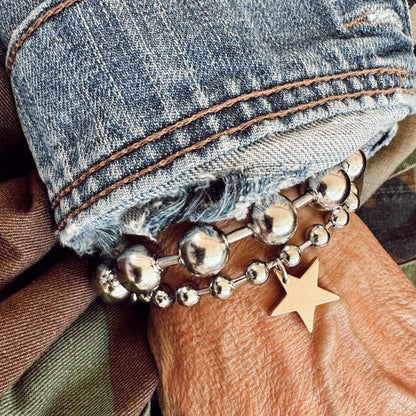 Brass Star Charm Bracelet 
