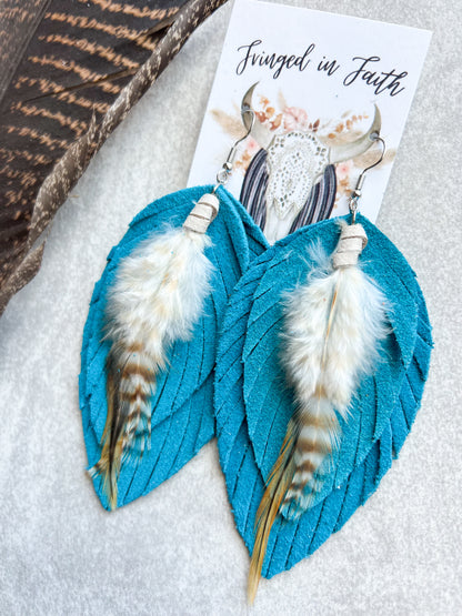 Ronan Fringe Feathers | Turquoise