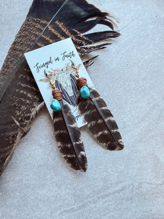 Turkey Feather Earrings