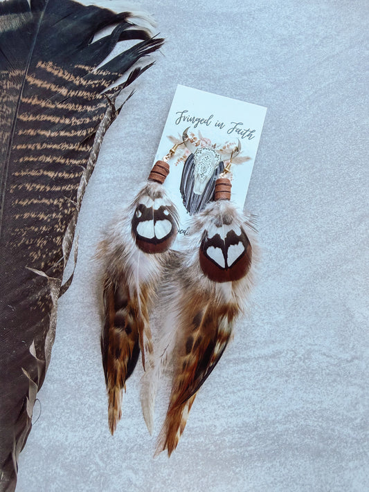 Brown Feather Earrings